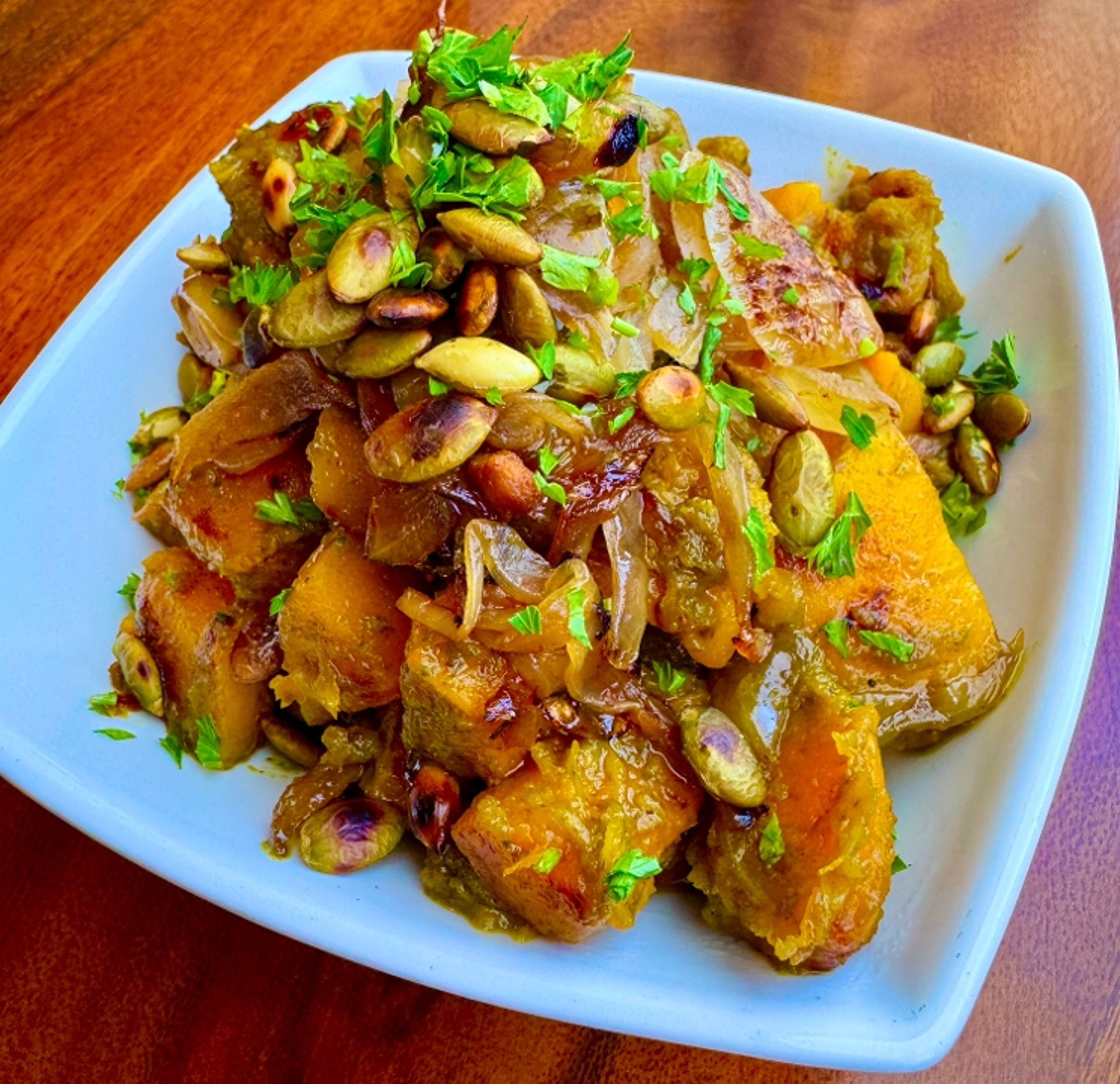 Green Kissed Butternut Squash.