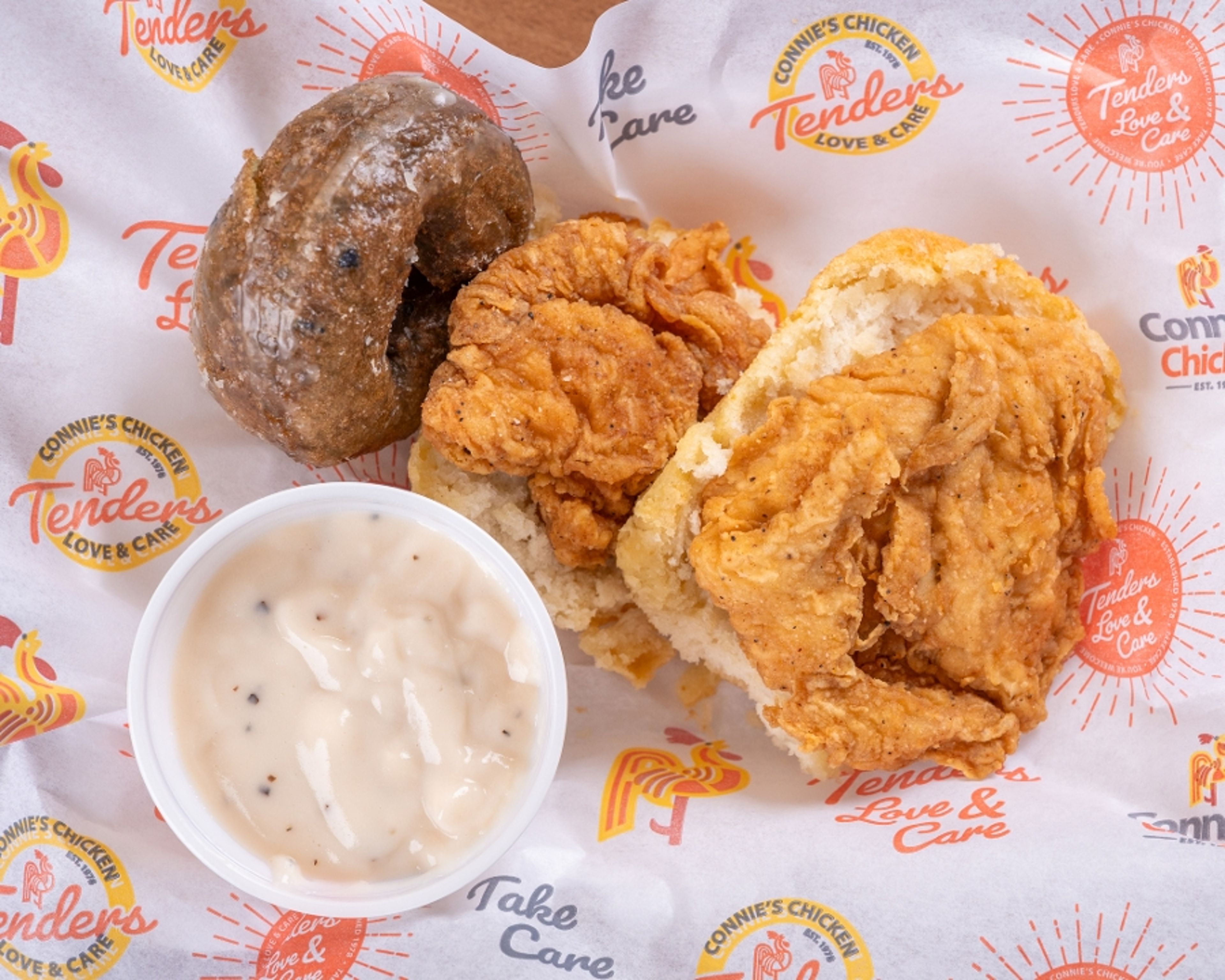 # 4 Open Face Chicken and Biscuit Combo.