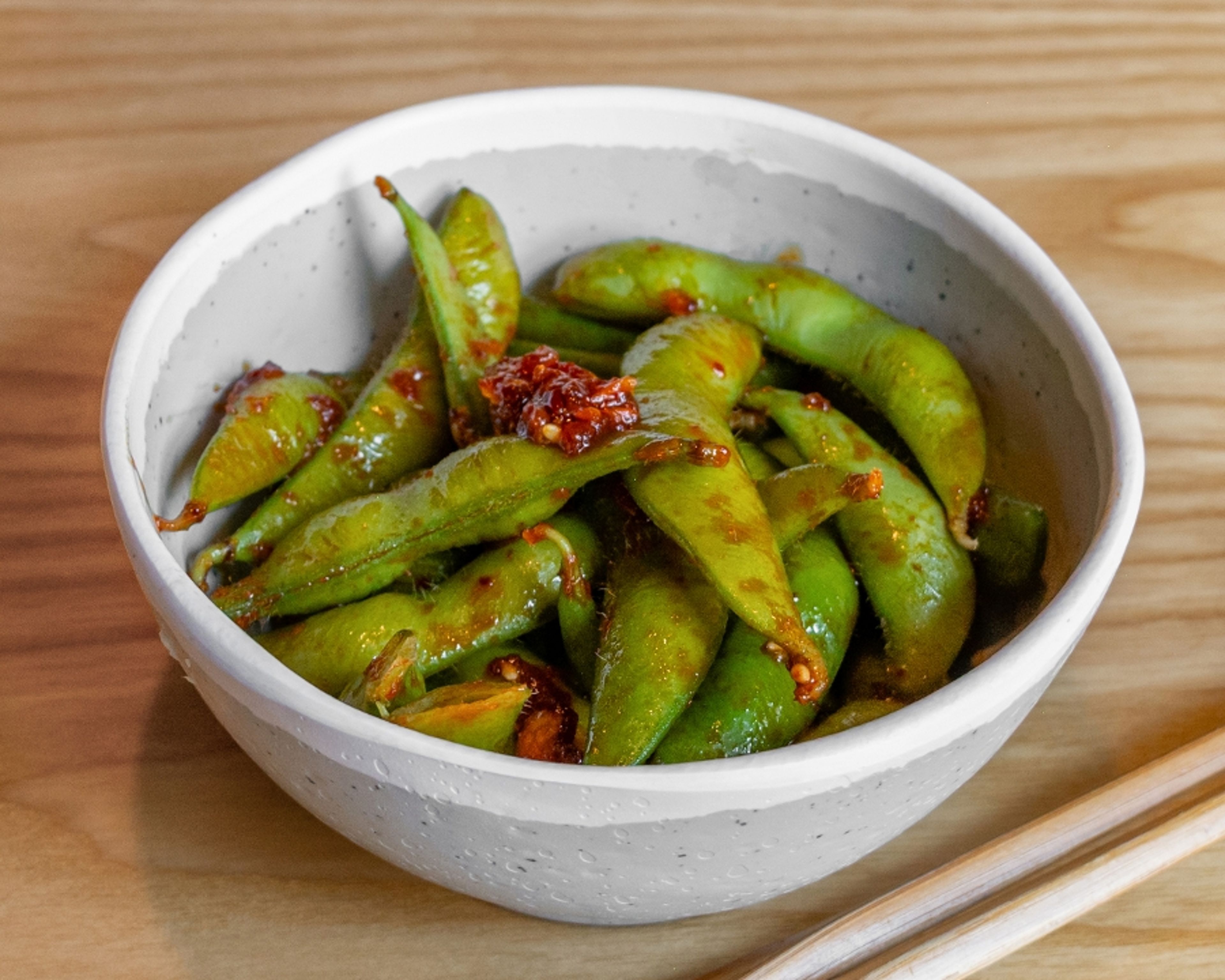 T - Edamame Honey Chili Garlic.
