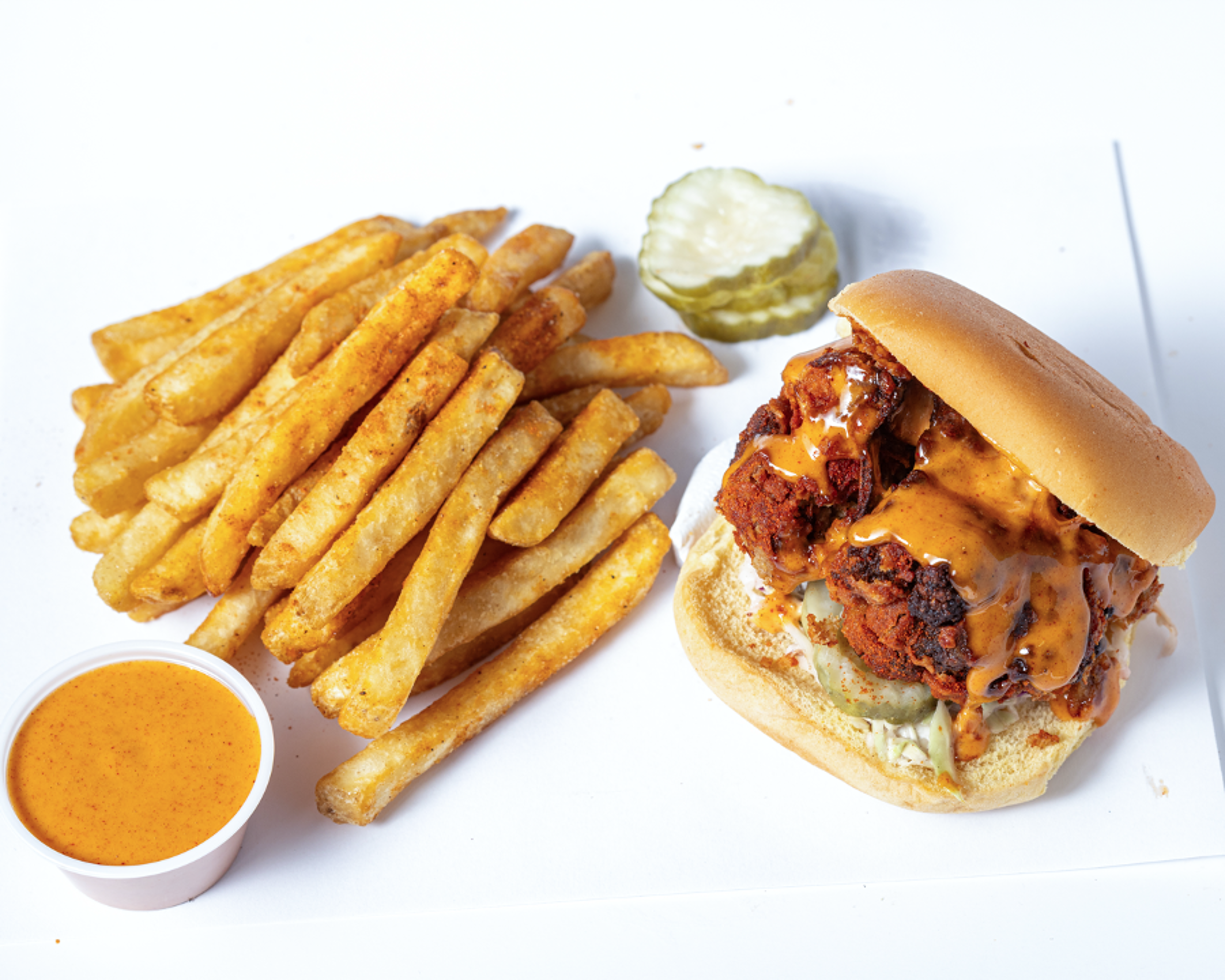 Combo #7 - Fried Cauliflower Sandwich & Fries (customize spice).