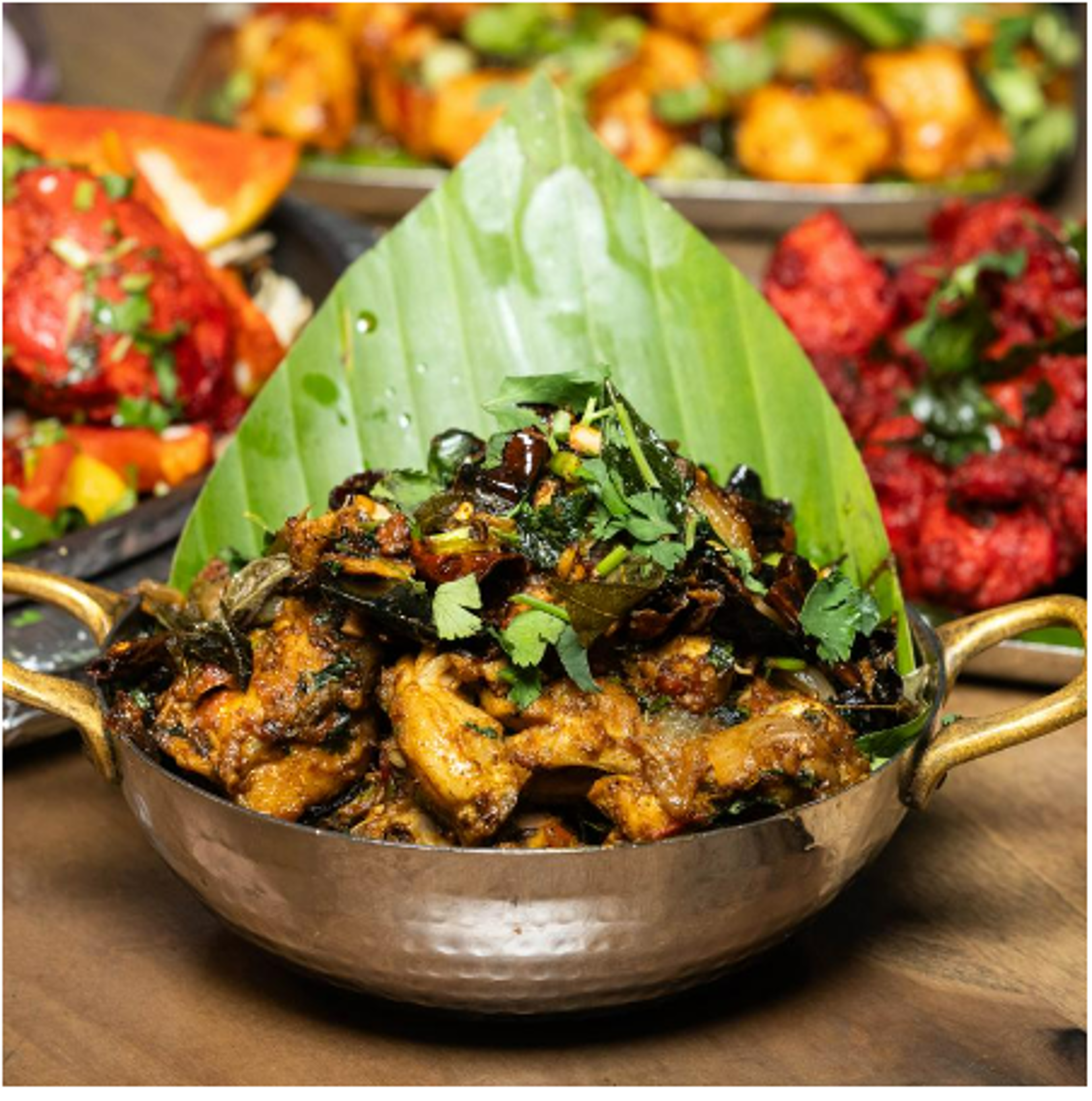 Spl Anjappar Chicken Dry with Cashew.