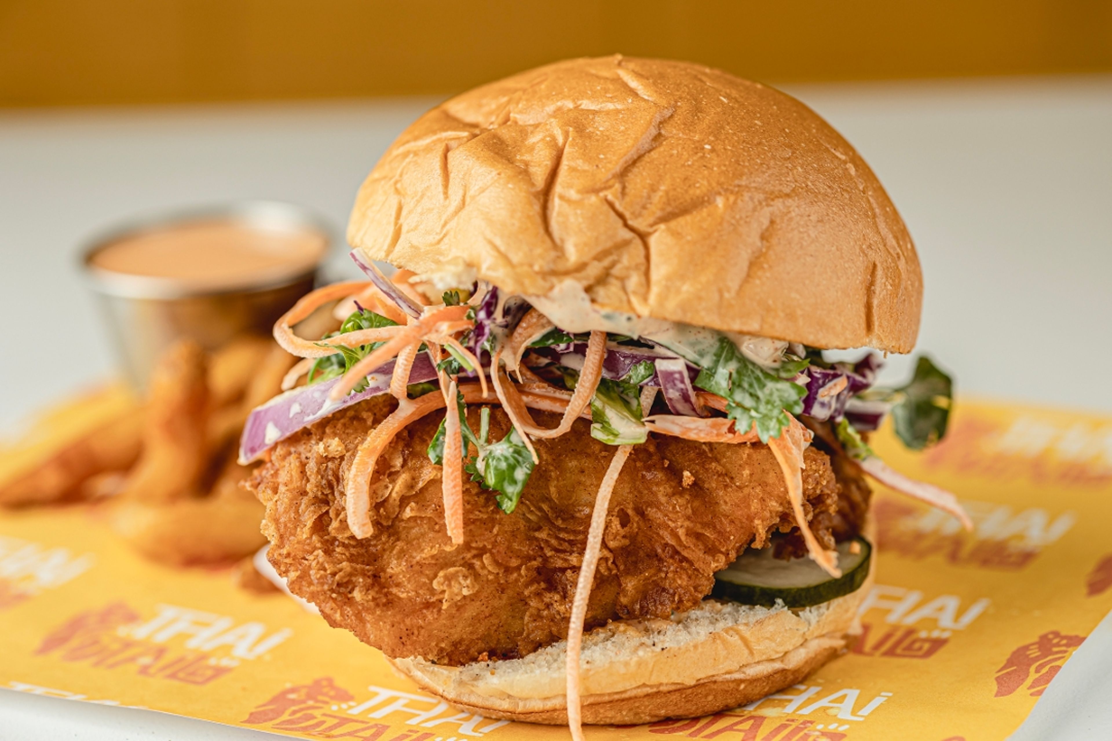 Laab Chicken Sandwich.