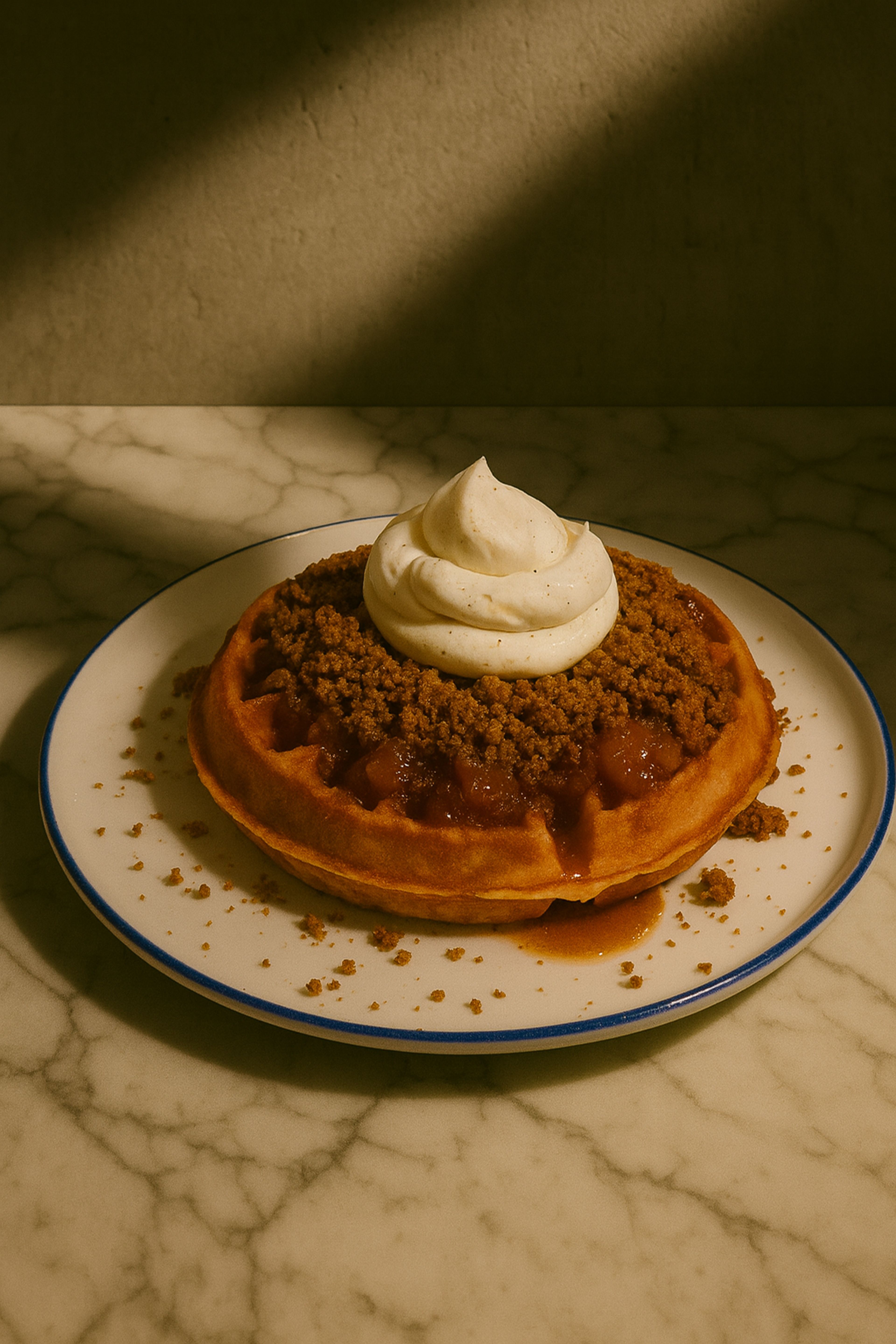 Peach Cobbler Waffle.