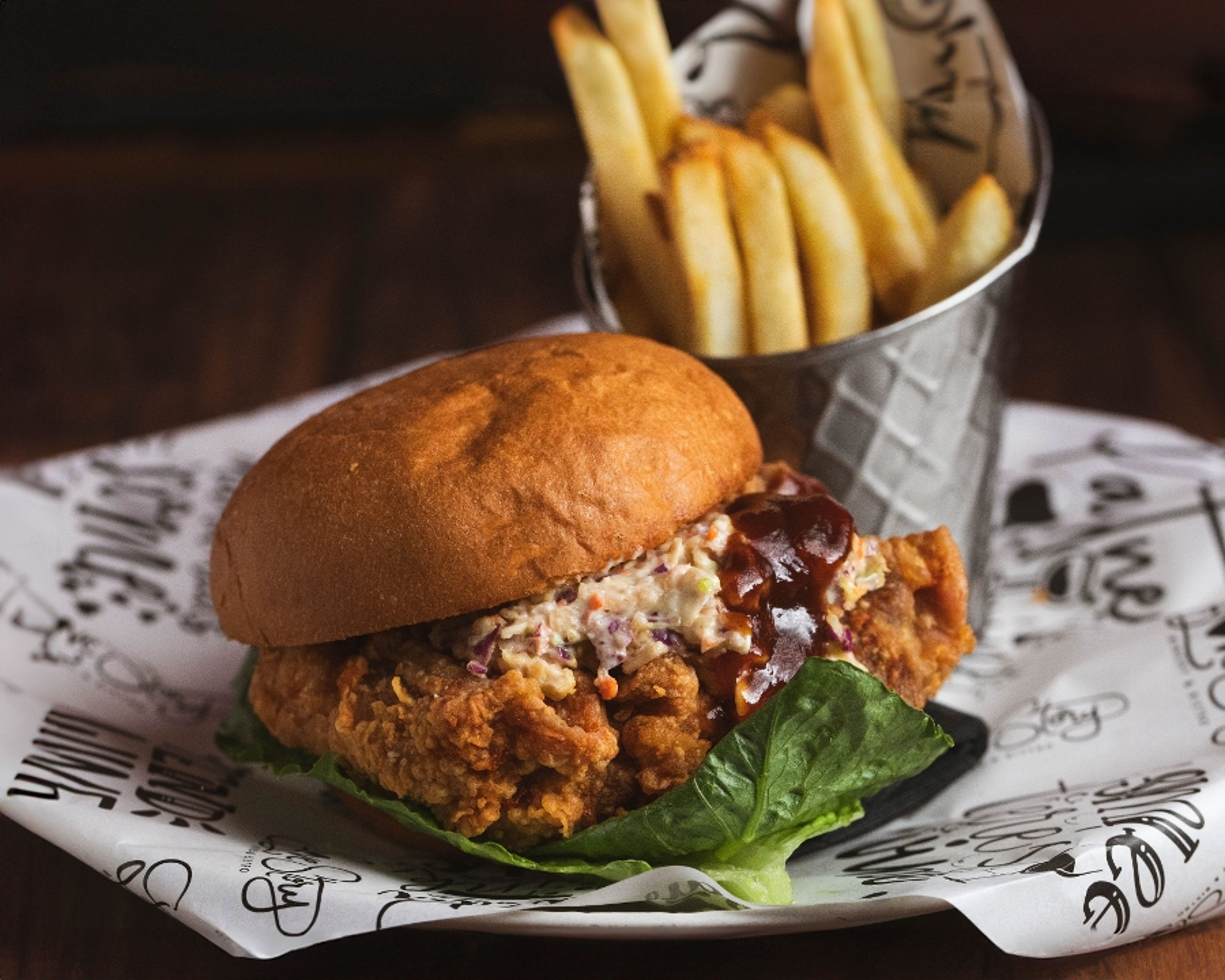 Crispy chicken sandwich.