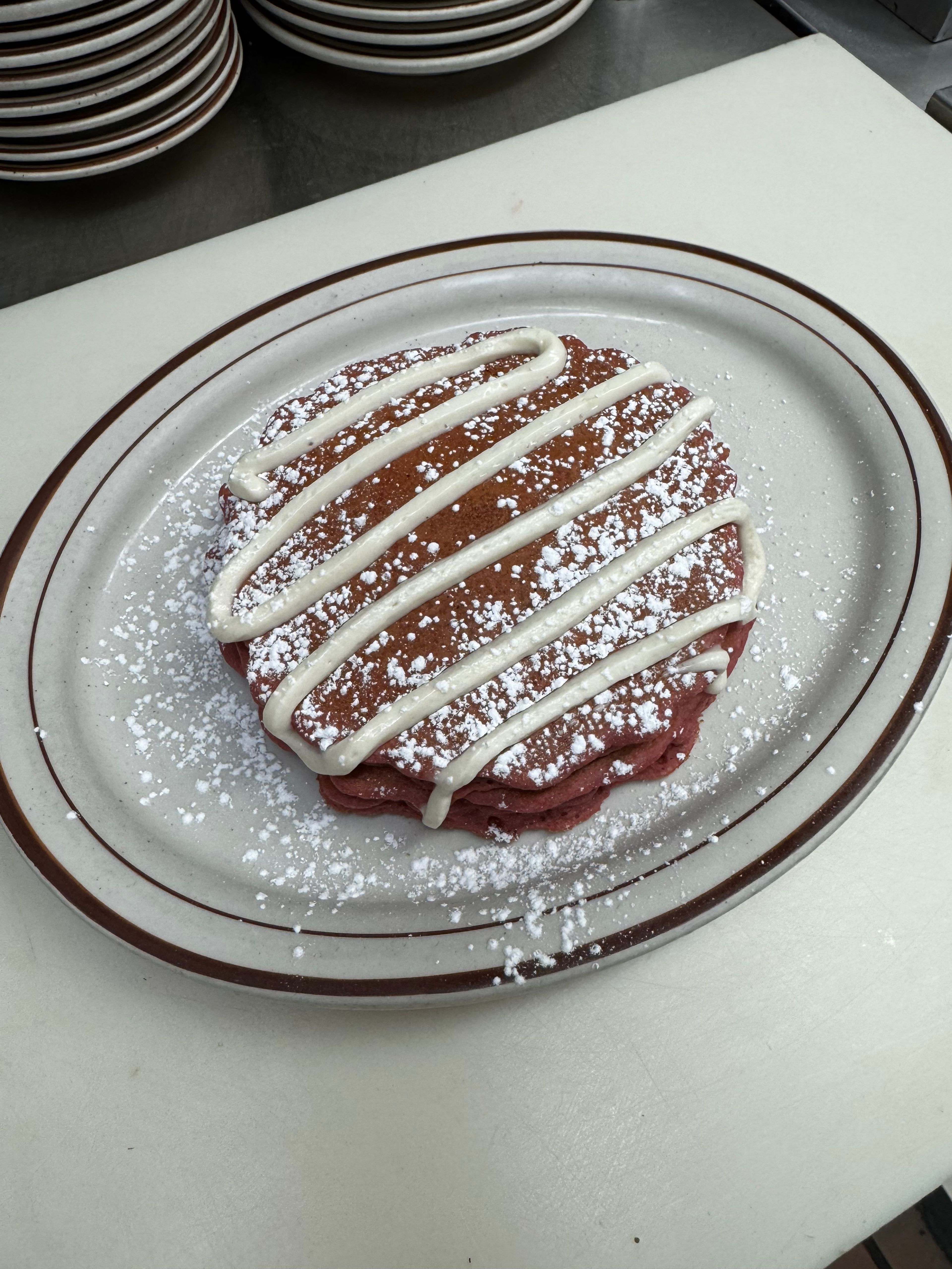 Red Velvet Pancakes.