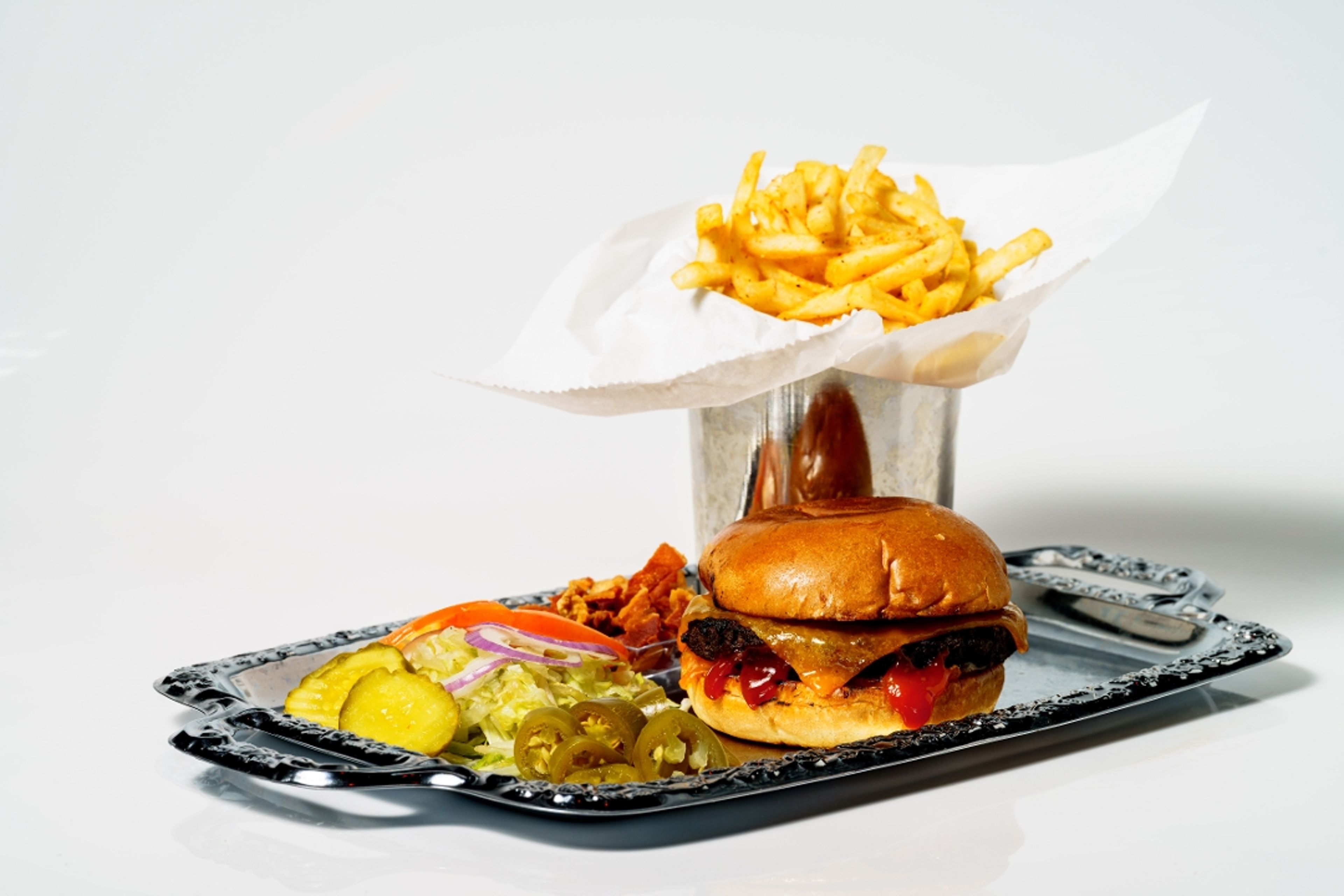 Hot Skillet Cheesy Burger.