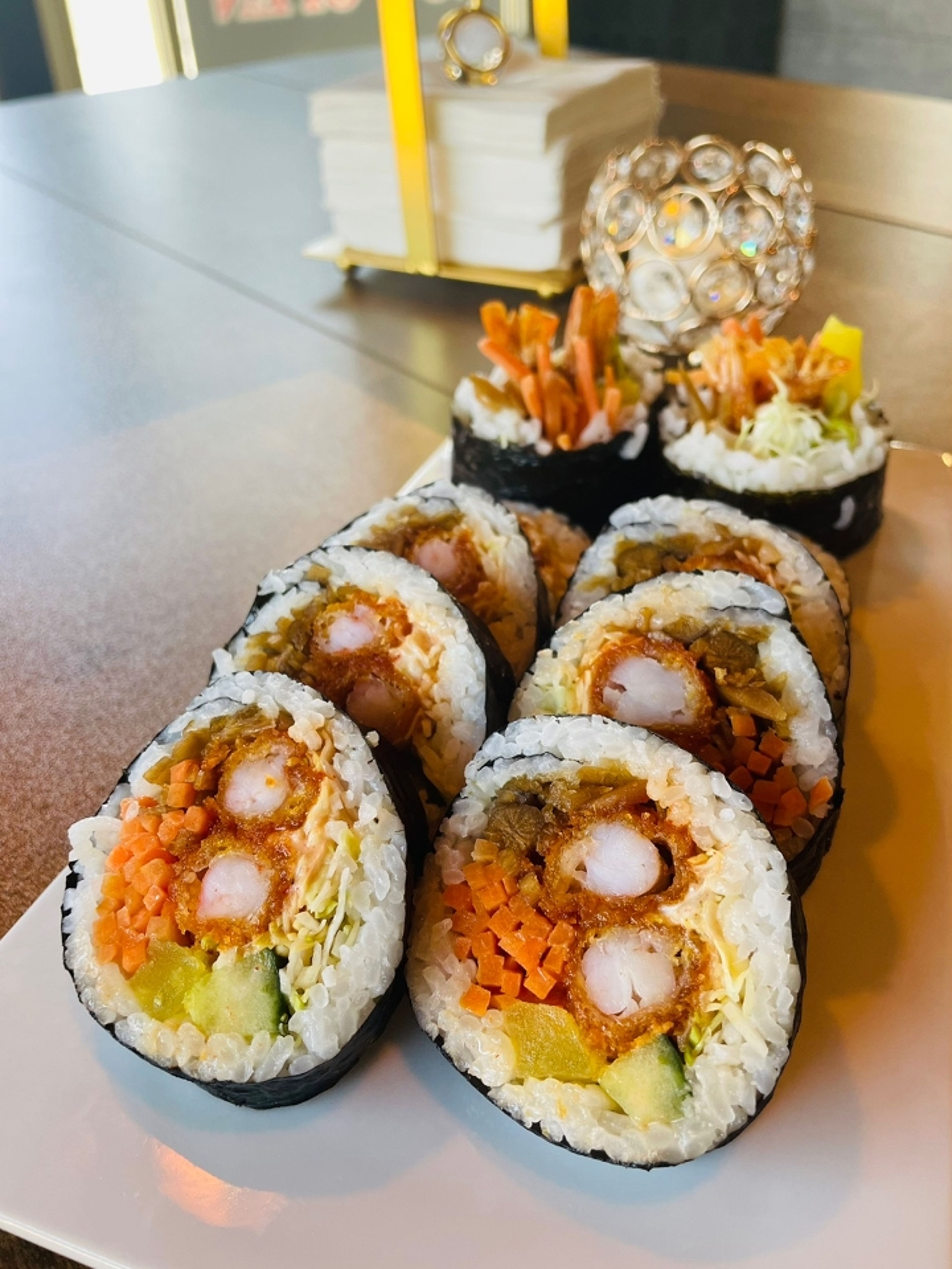 Kimbap Crispy shrimp.