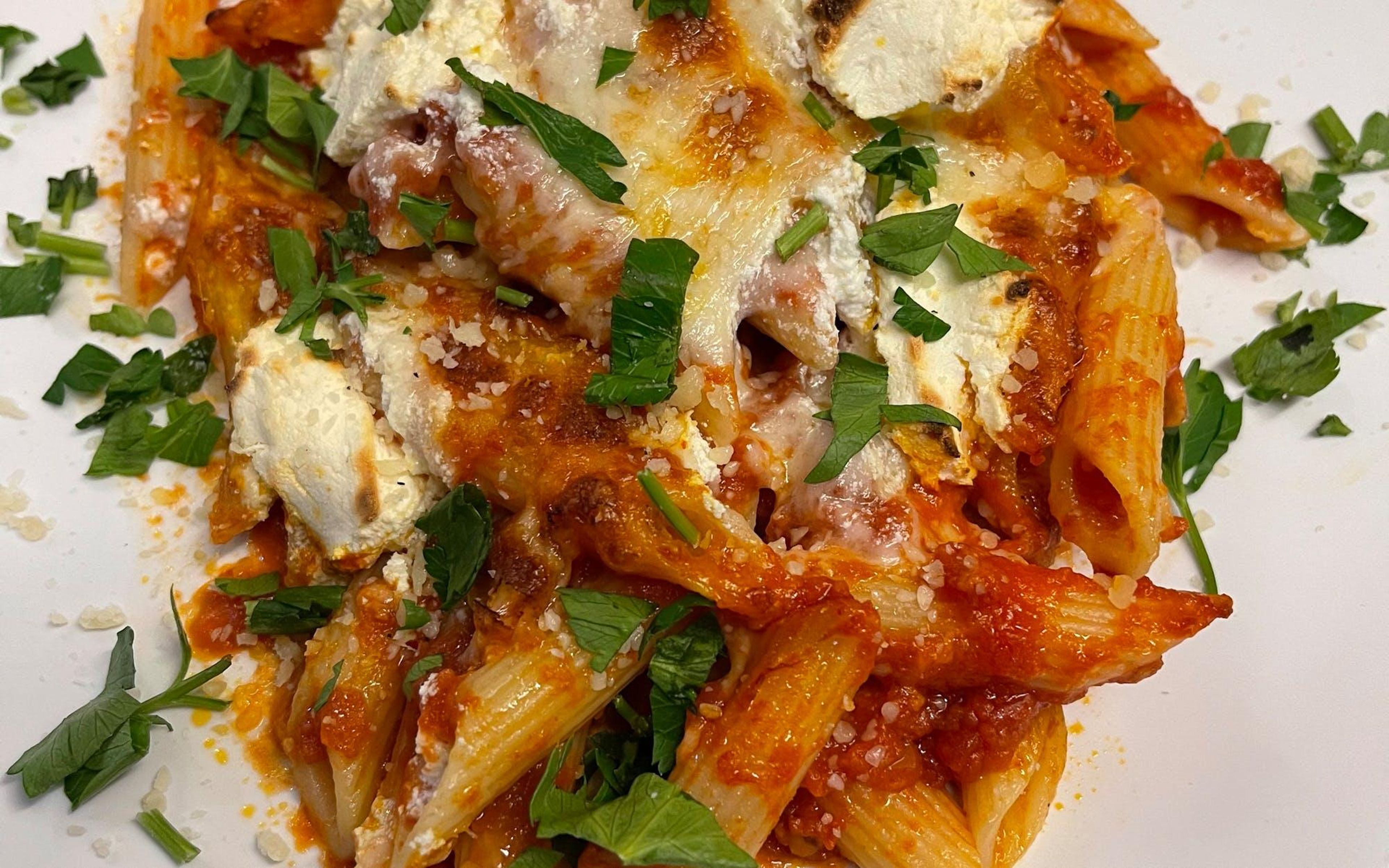 Pasta al Forno (Baked Penne) Gluten Free.