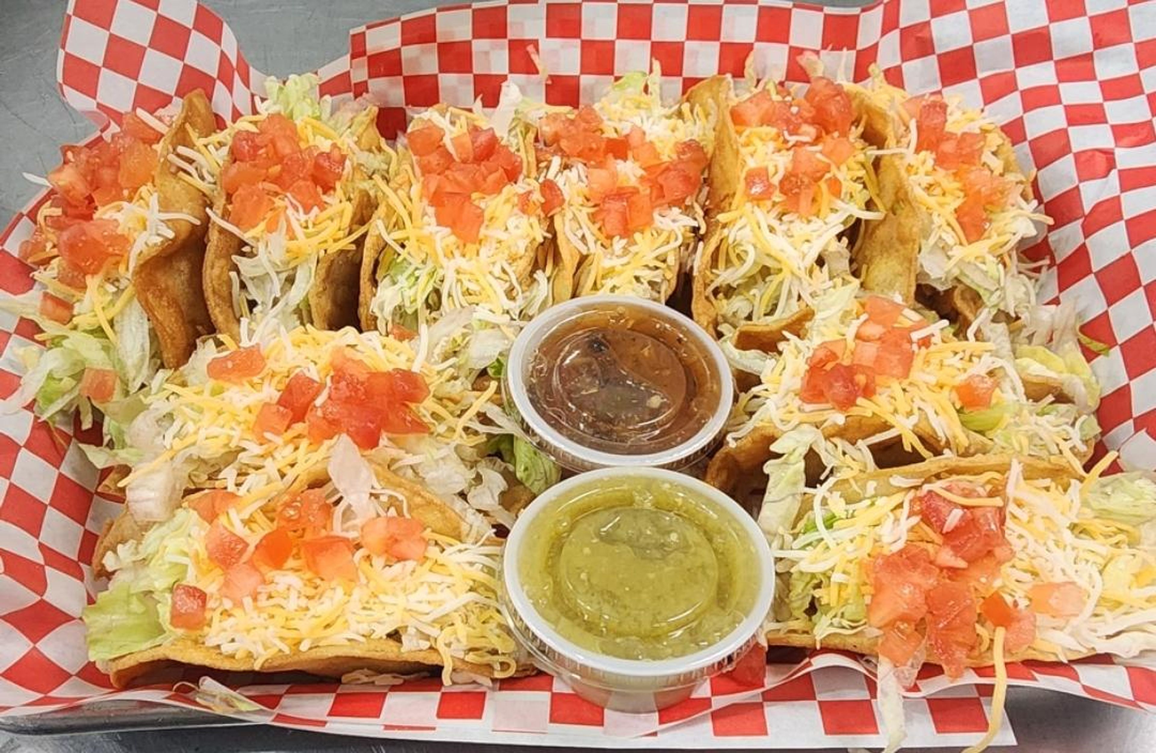 10 chicken  crispy taco plater.