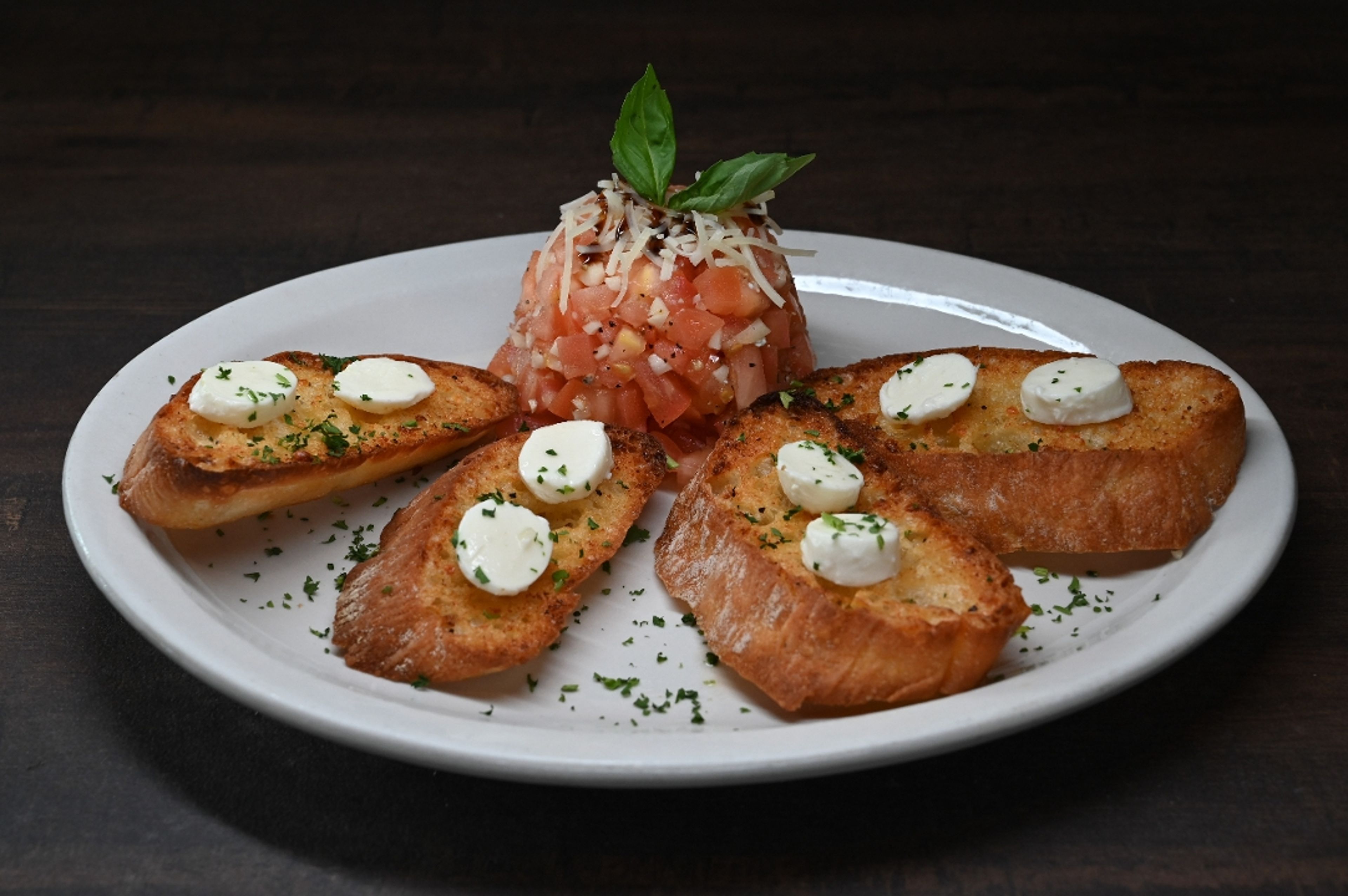 Sicilian Caprese Bruschetta Catering Tray.