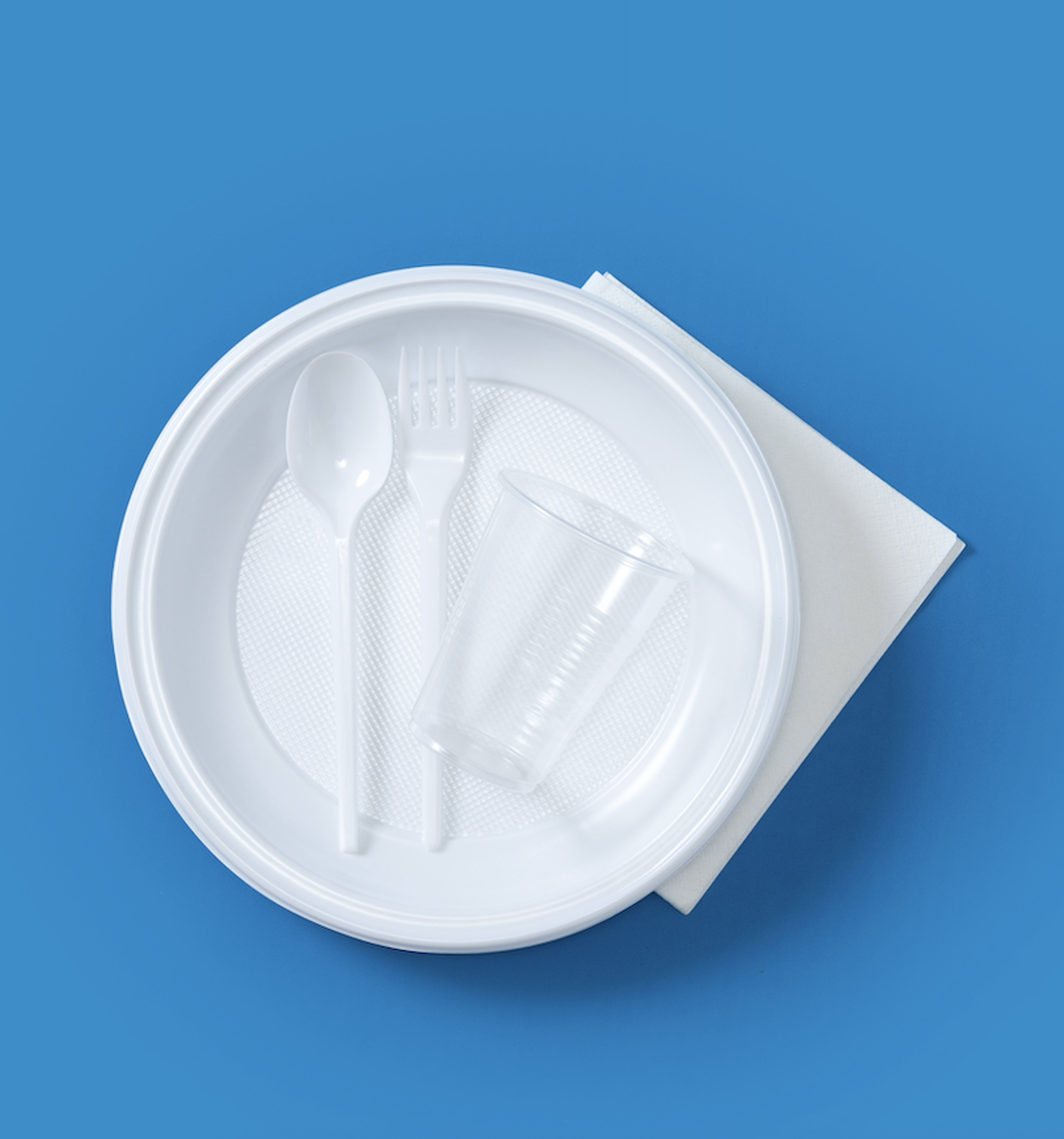 (1-reg. cup, 1-plate, 1-Wrapped set of utensils) so per person.