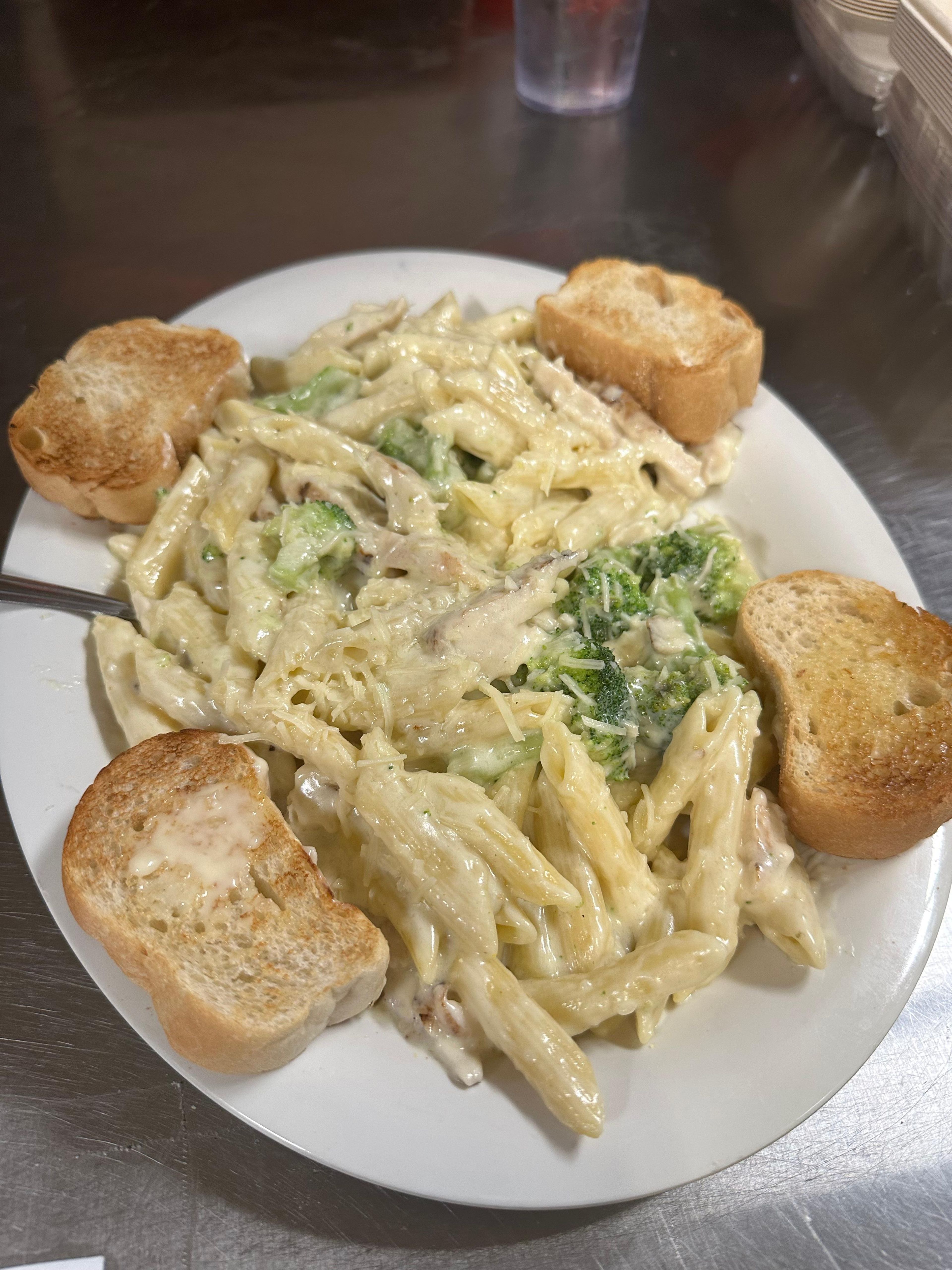 Chicken Broccoli Alfredo.