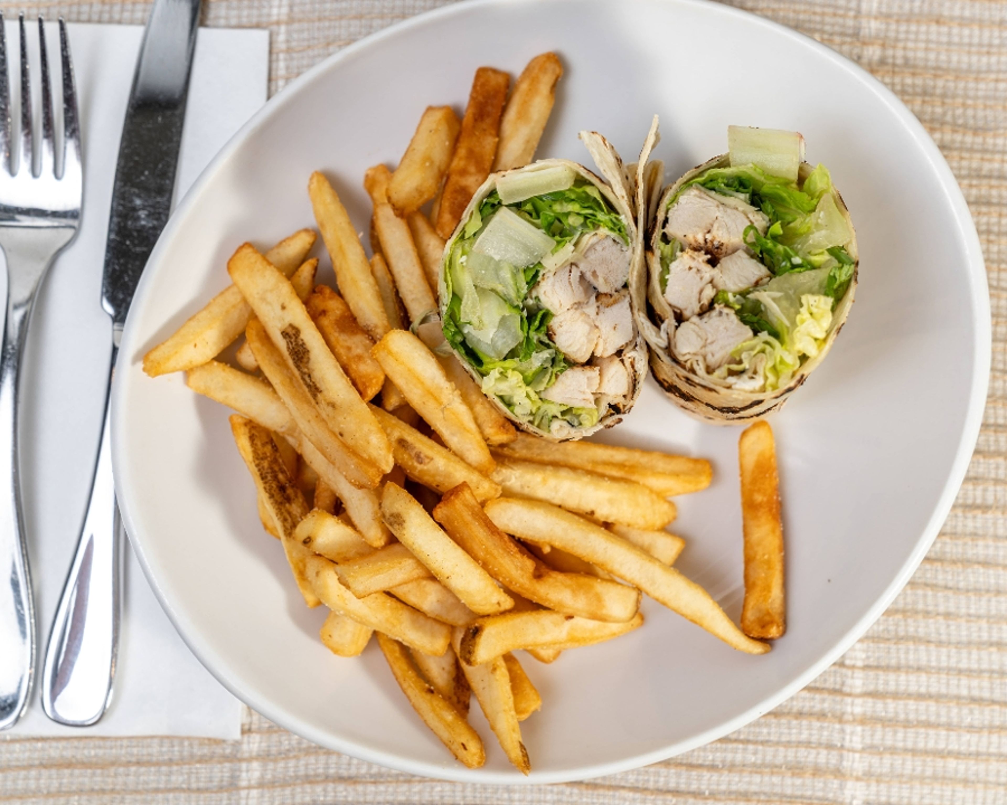 Chicken caesar wrap.