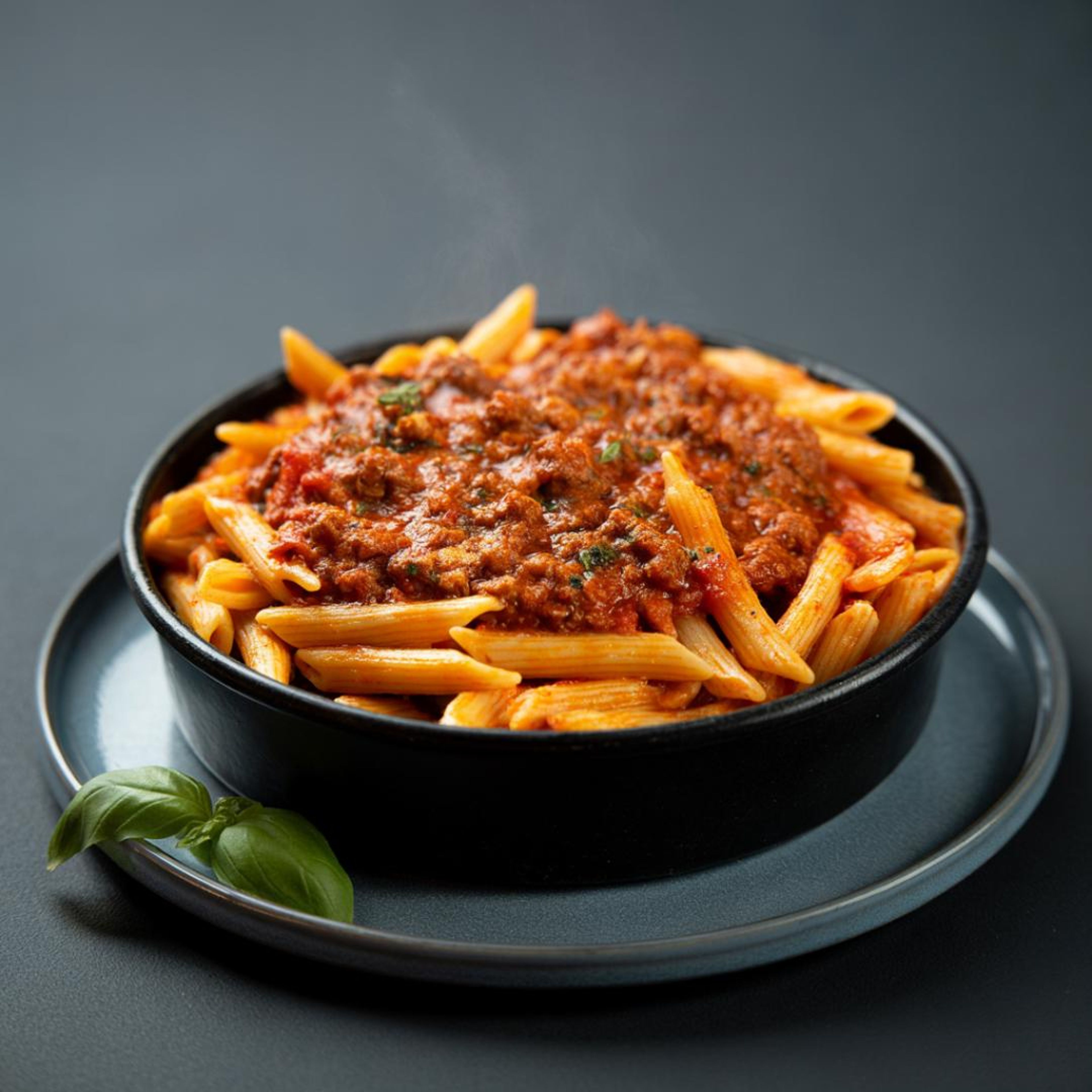 Penne with Meat sauce.