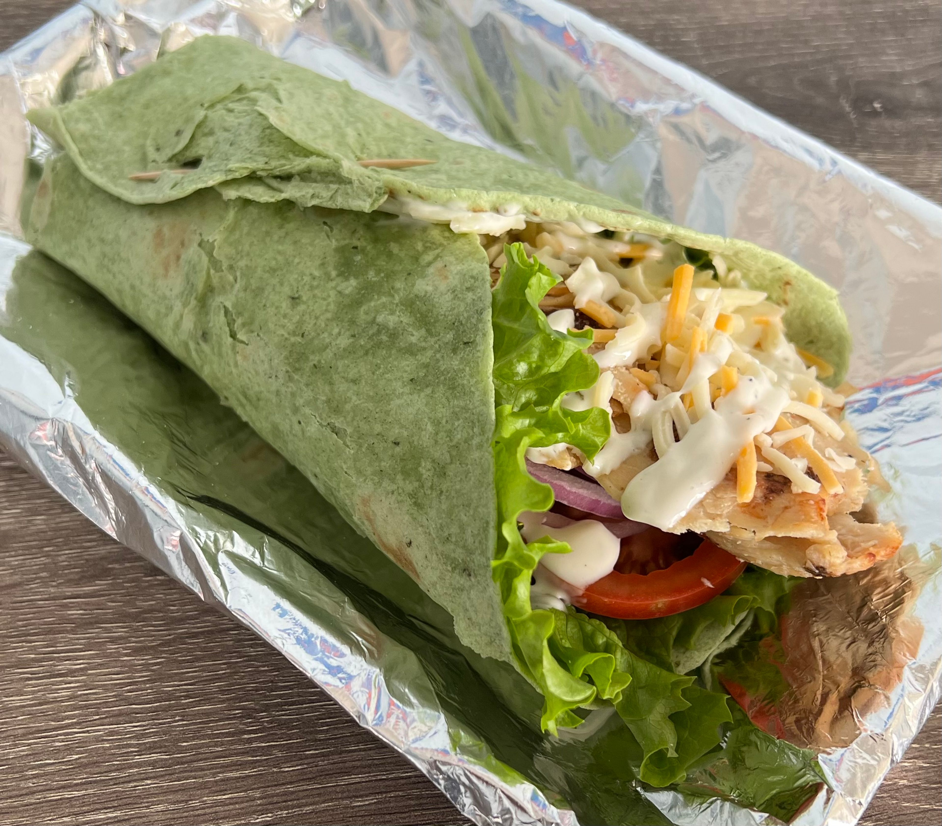 Chicken Bacon Ranch Wrap & Fries.