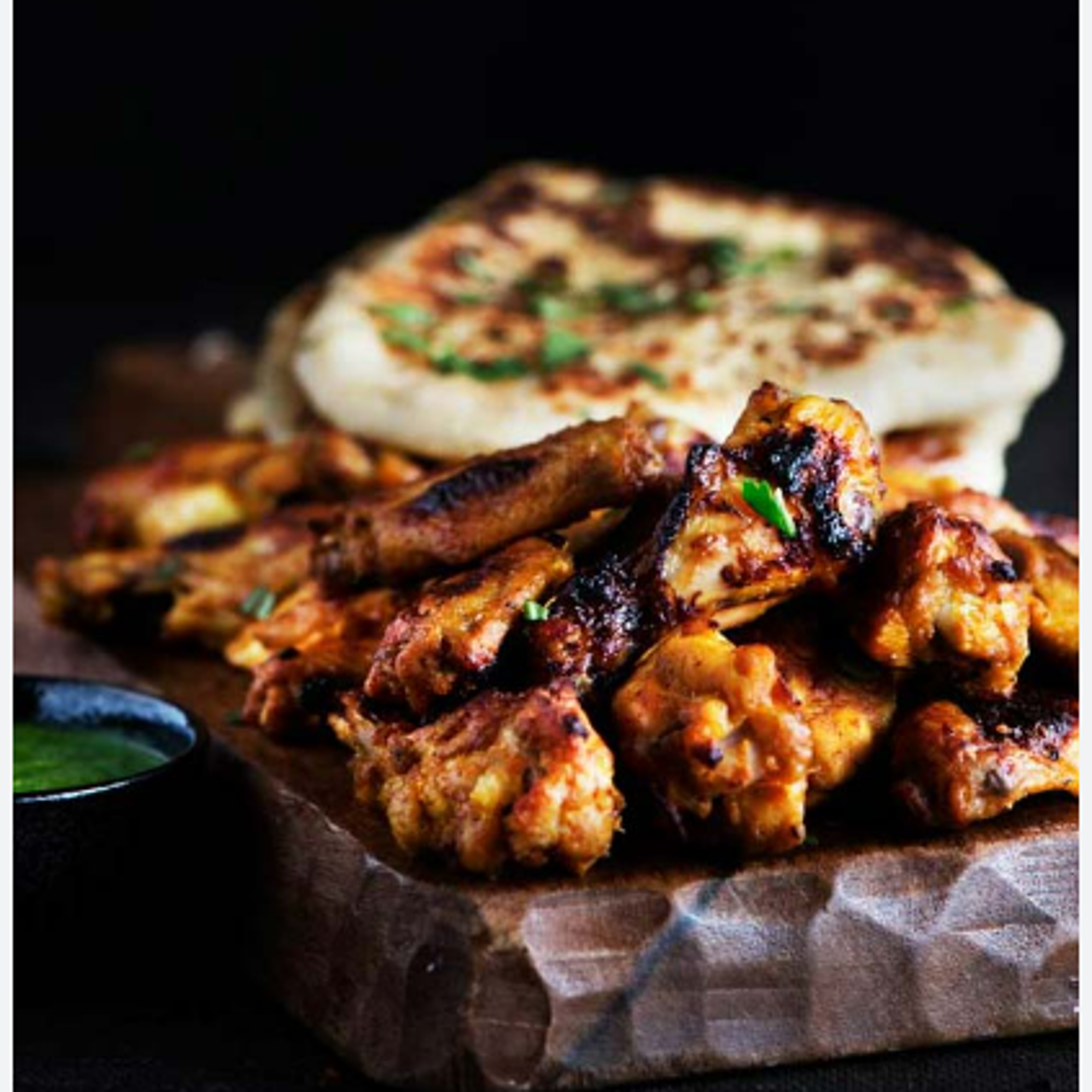 Tandoori Grilled Garlic Chicken Wings.