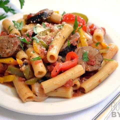 Sausage & Peppers Parmigiana.
