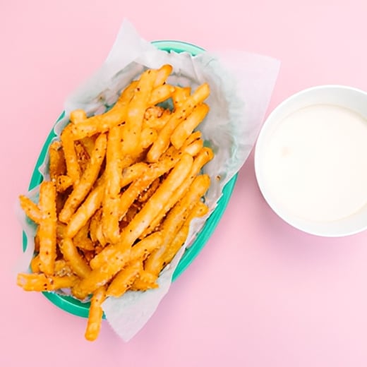 Fries & Sriracha Queso.