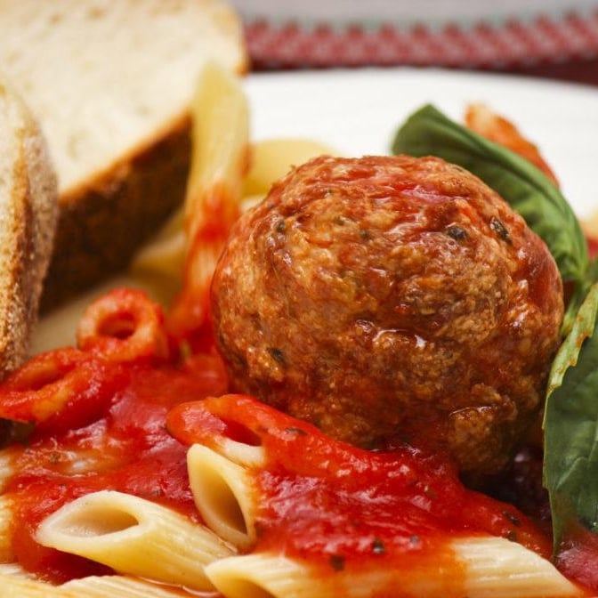 Kids Penne & Meatballs.