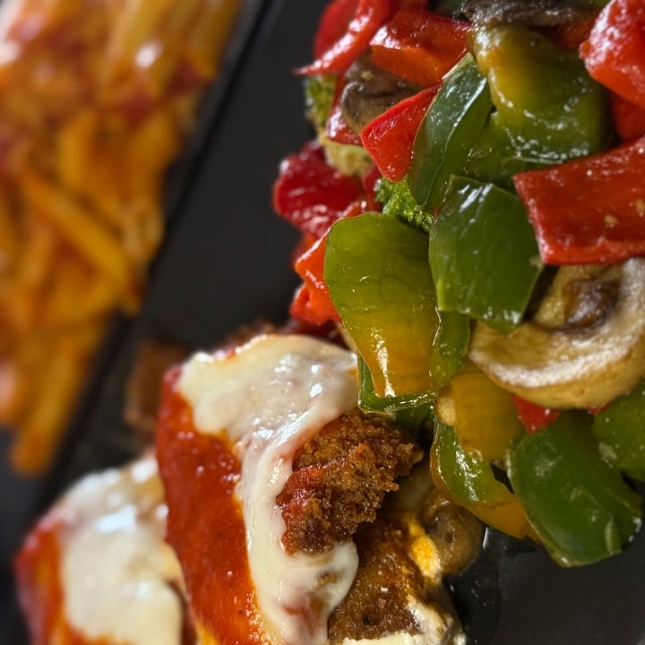Eggplant Rollatini with mixed vegetables.
