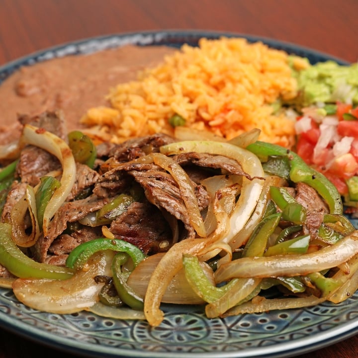 Beef FAJITAS Plate.