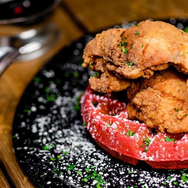Buttermilk Fried Chicken & French Vanilla Waffle.