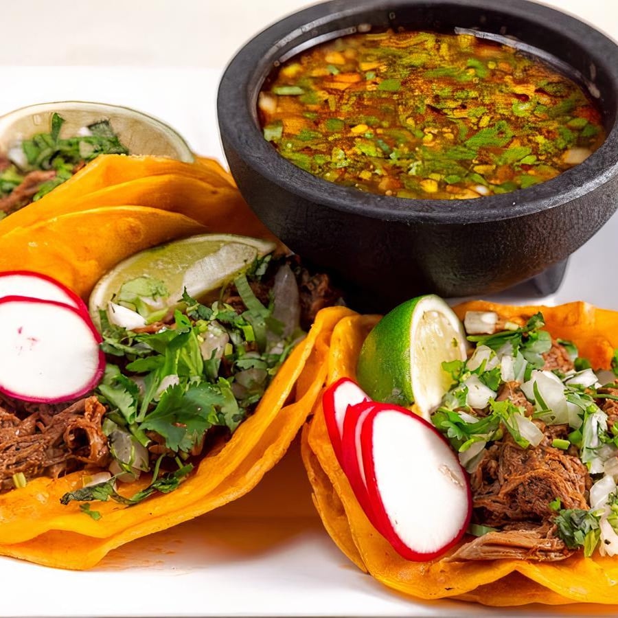 3 Birria Tacos with Consomé.