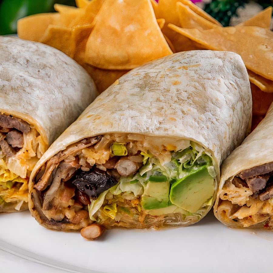 Steak and Chicken Burrito.