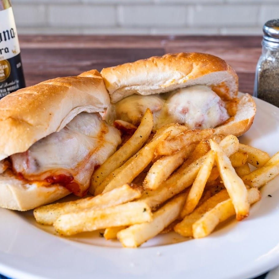 Meatball Parmigiana Hero.