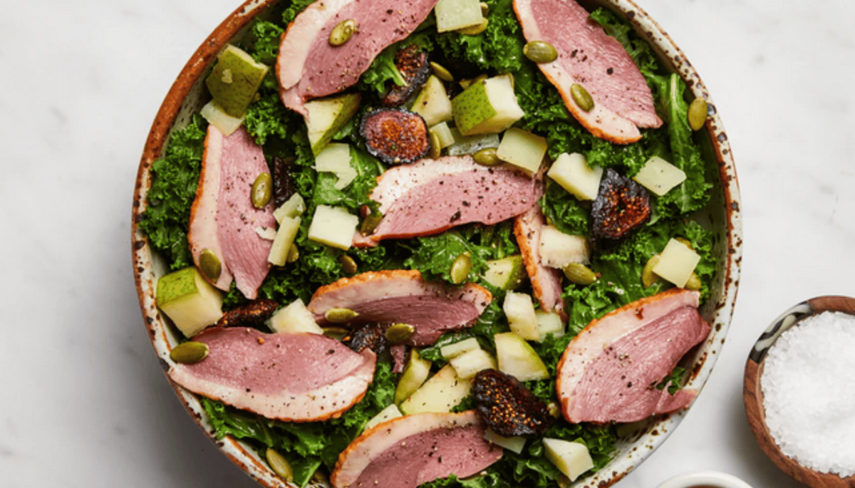 La Mancha - Kale Salad, Smoked Duck Breast & Manchego (sheep’s milk cheese)