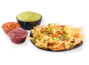 Spicy Nachos with cheese and toppings  WEDGES