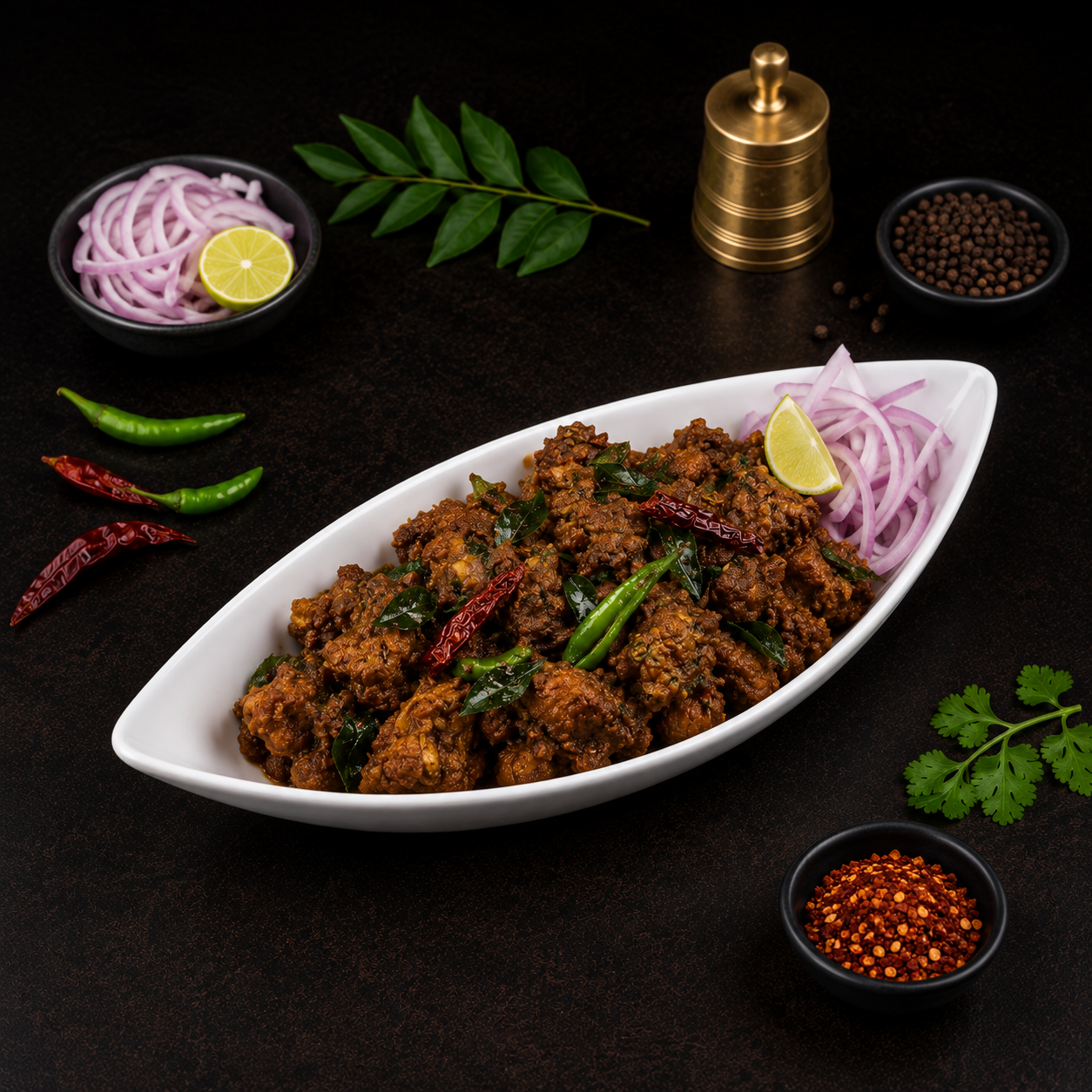 Pandumirchi Gongura Kodi Vepudu (Ripe Chilli Sorrel Leaf Chicken Fry).