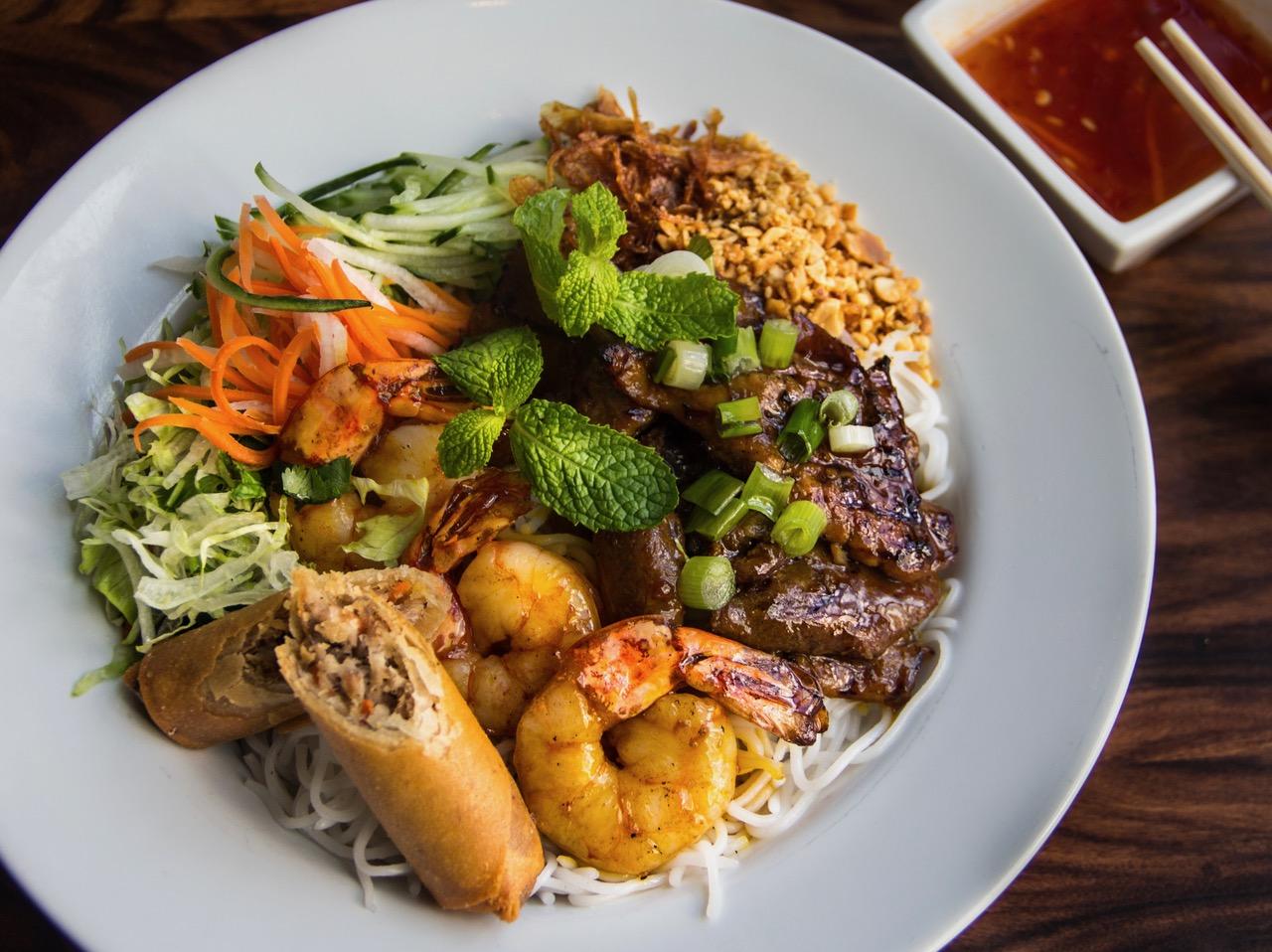 Grilled Pork & Shrimp Vermicelli Noodles.