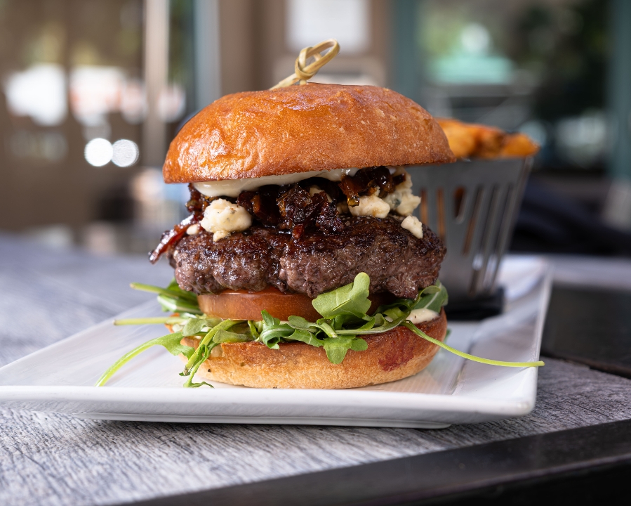 Bacon Jam Blue Cheese Burger.