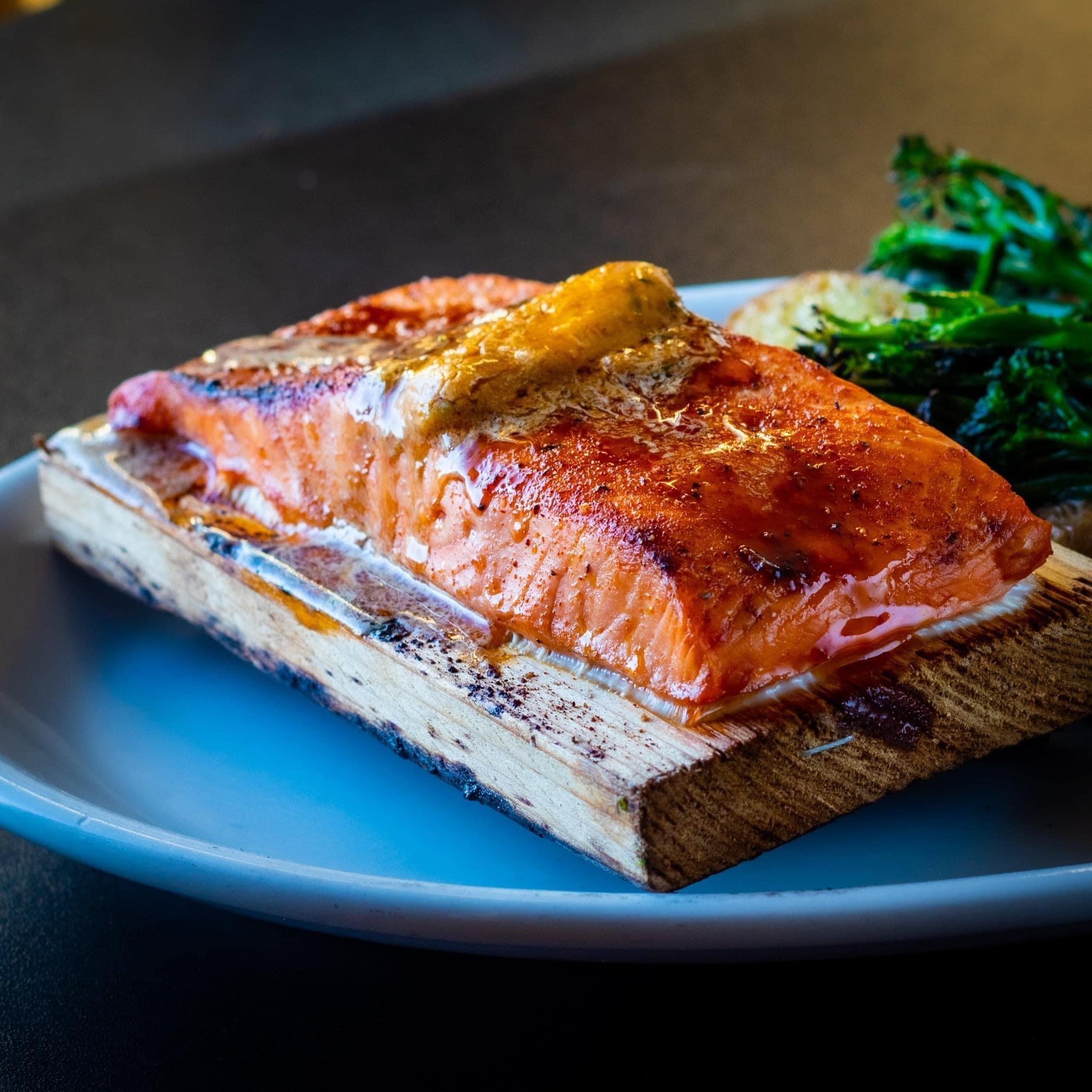 Cedar Plank Salmon.