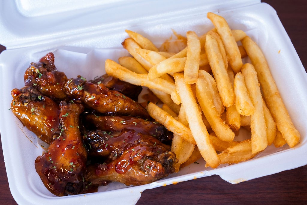 6pc Wings and Fries.