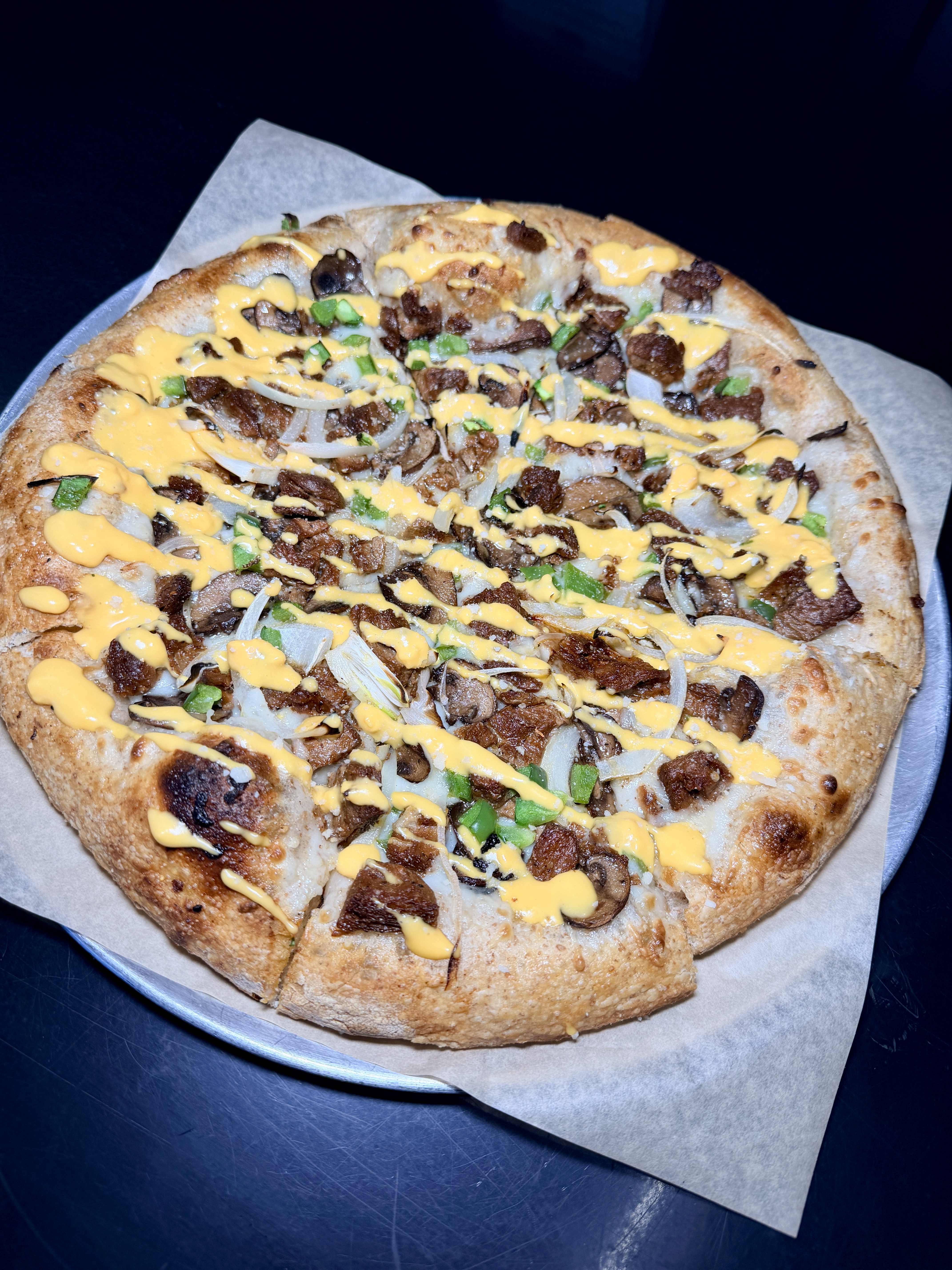 Philly Cheeze Steak Pizza.