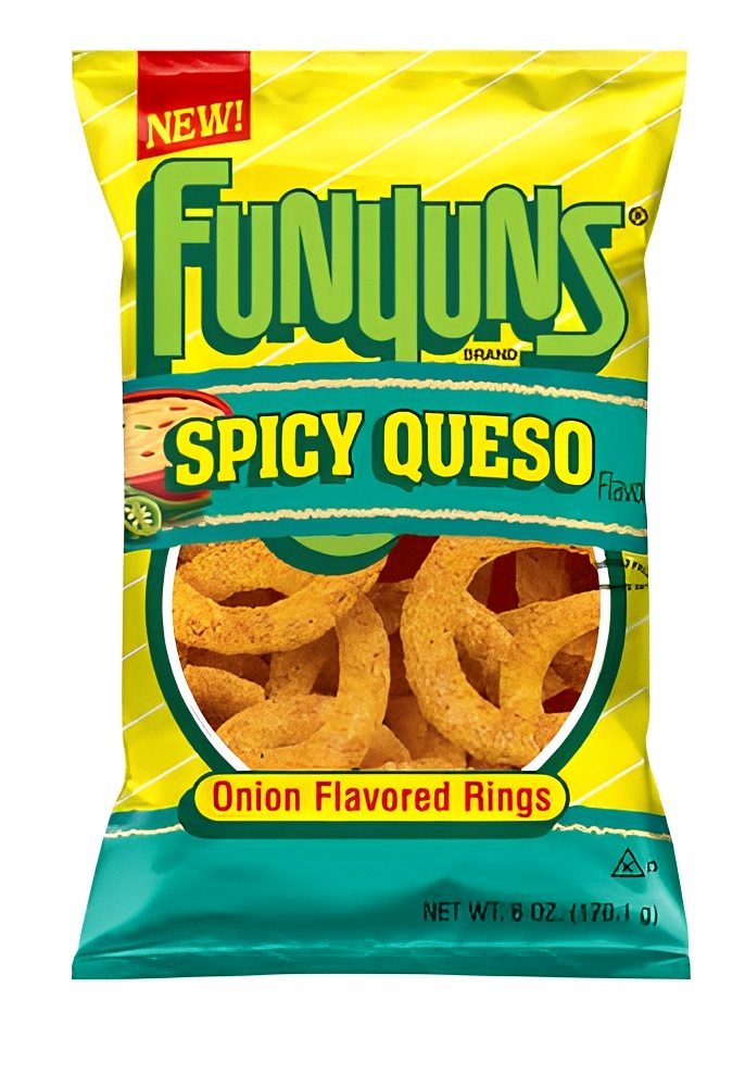 Funyuns Spicy Queso Onion Flavored Rings (6oz Bag) (2 Pack).