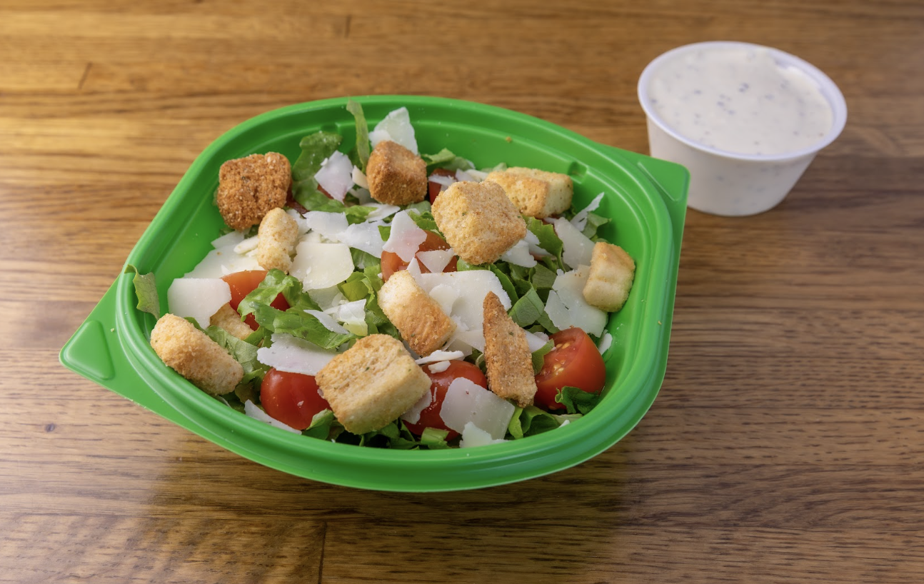 Classic caesar side salad.