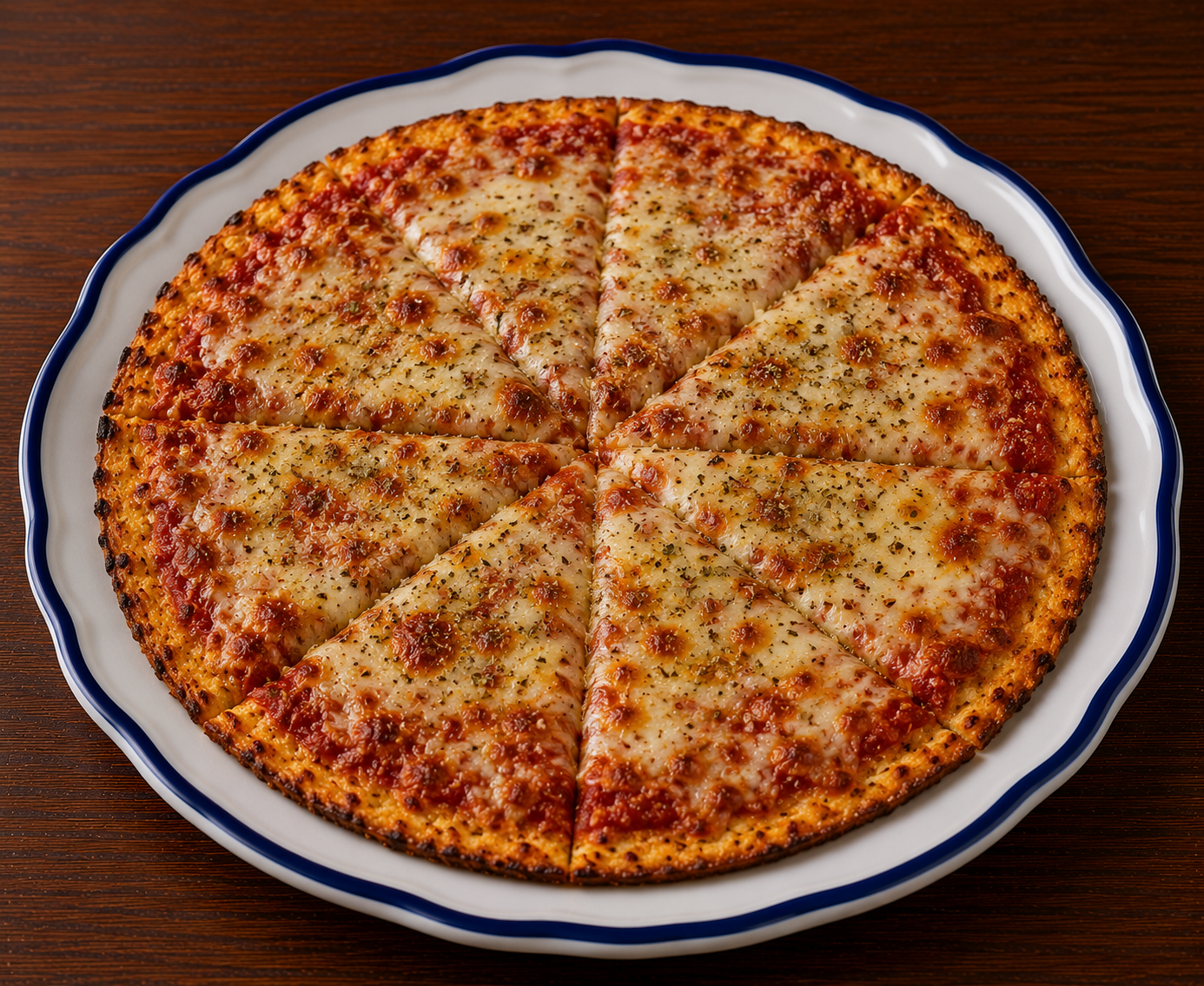 10" Cauliflower pizza.