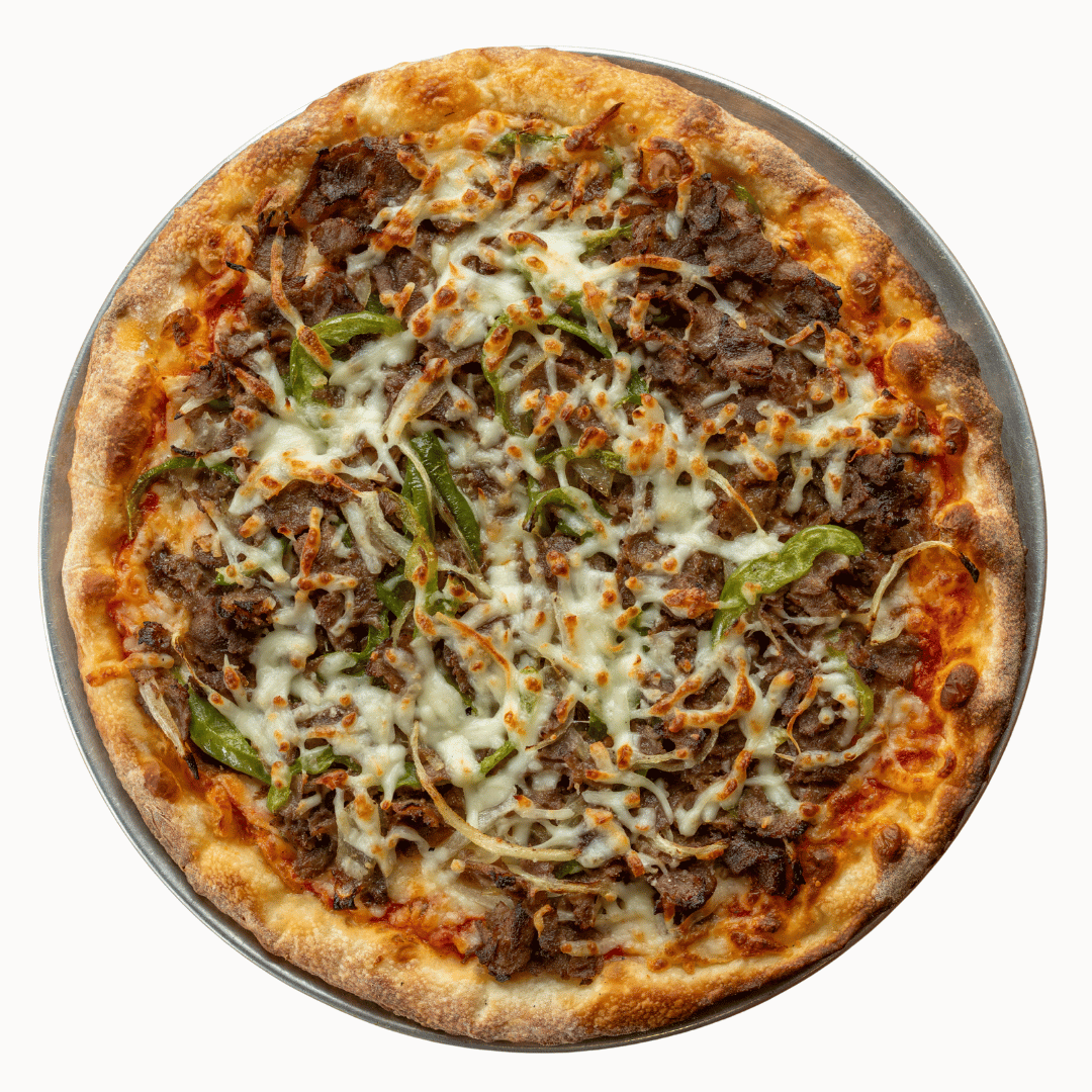 10" Philly Cheese Steak Pizza.