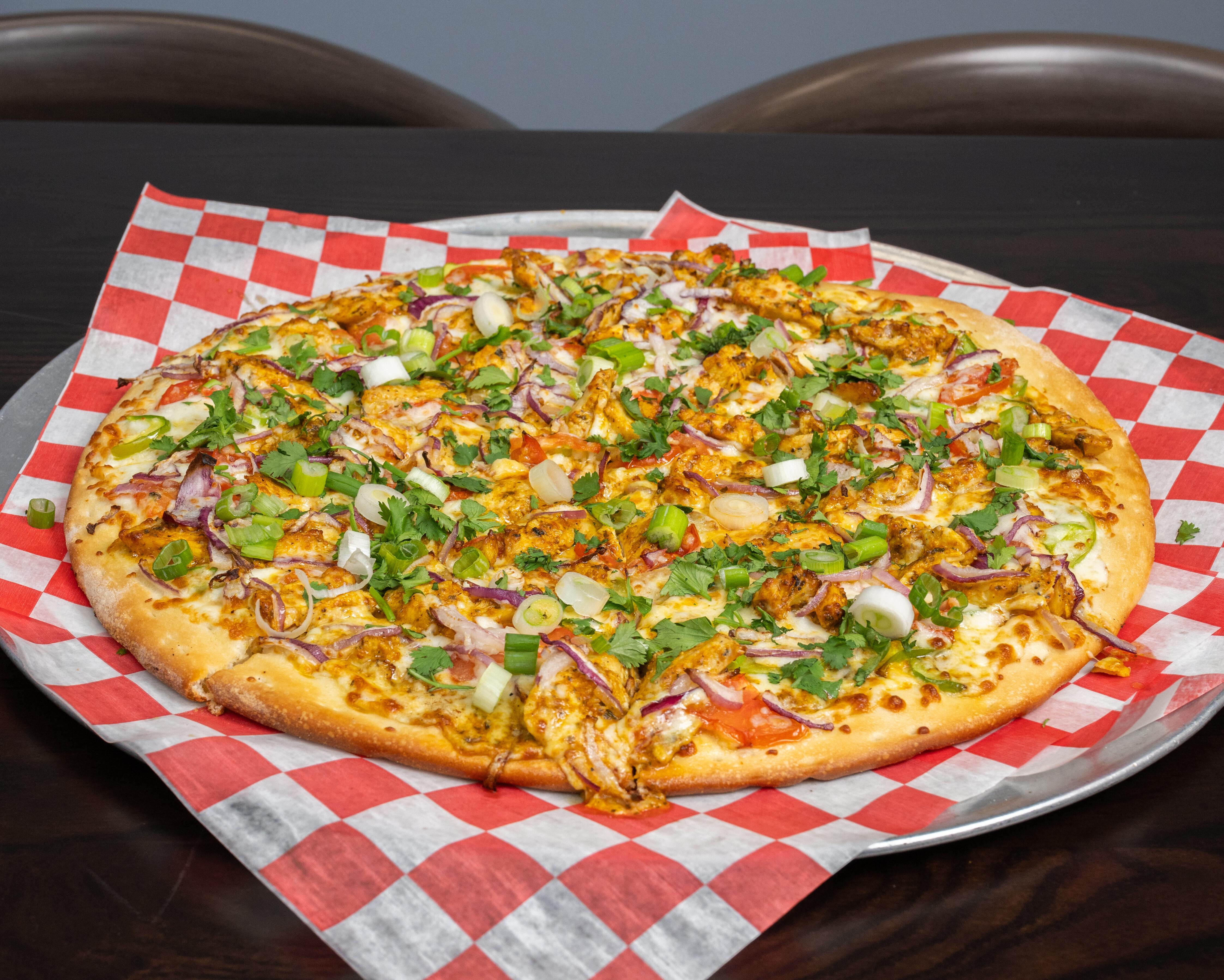 24" Chicken Tikka Pizza.