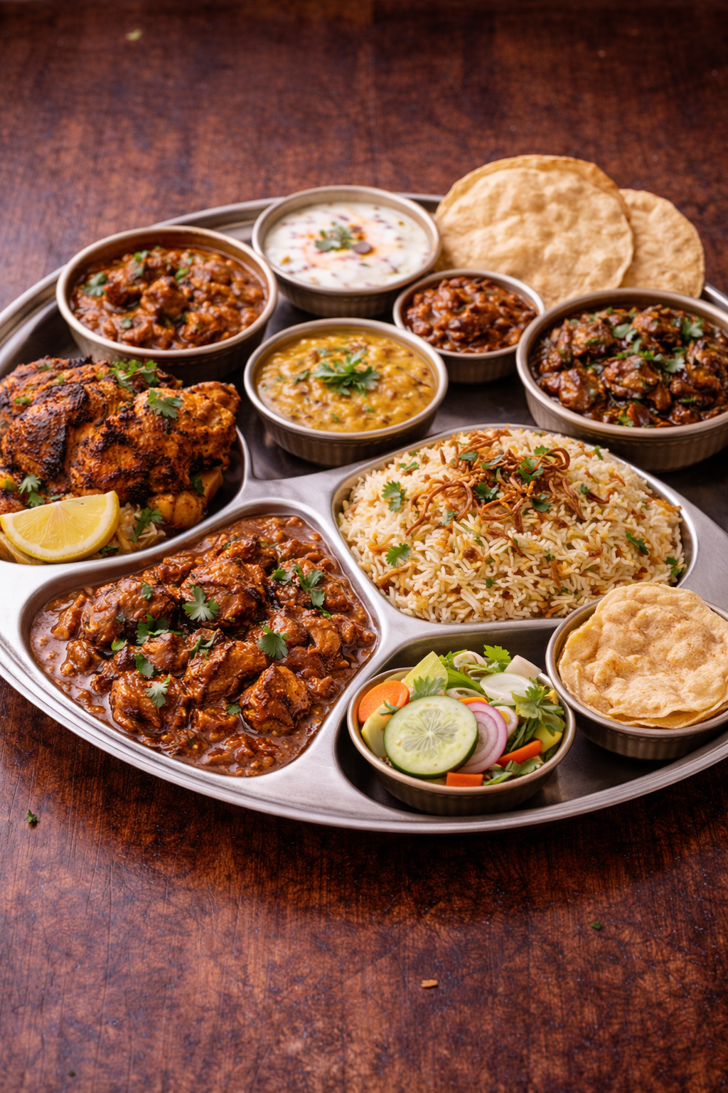 NORTH INDIAN NON-VEG THALI.