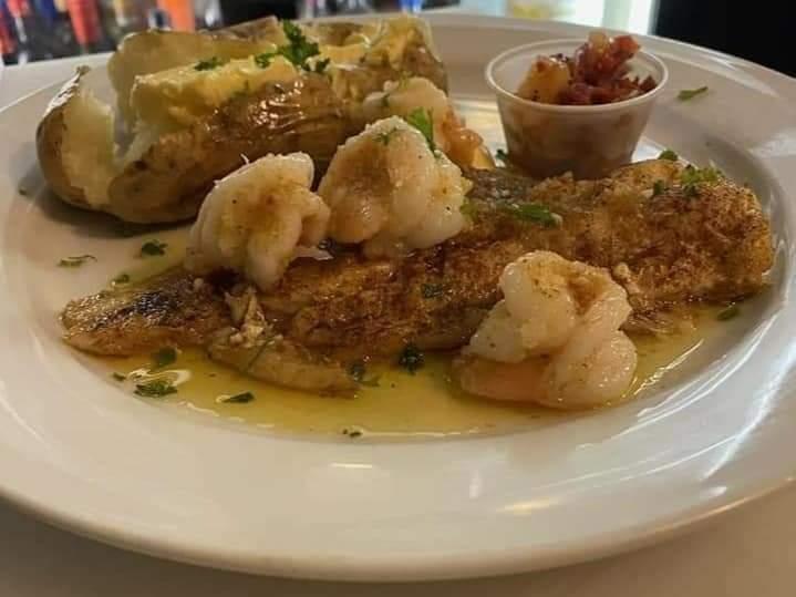 HADDOCK WITH SHRIMP.
