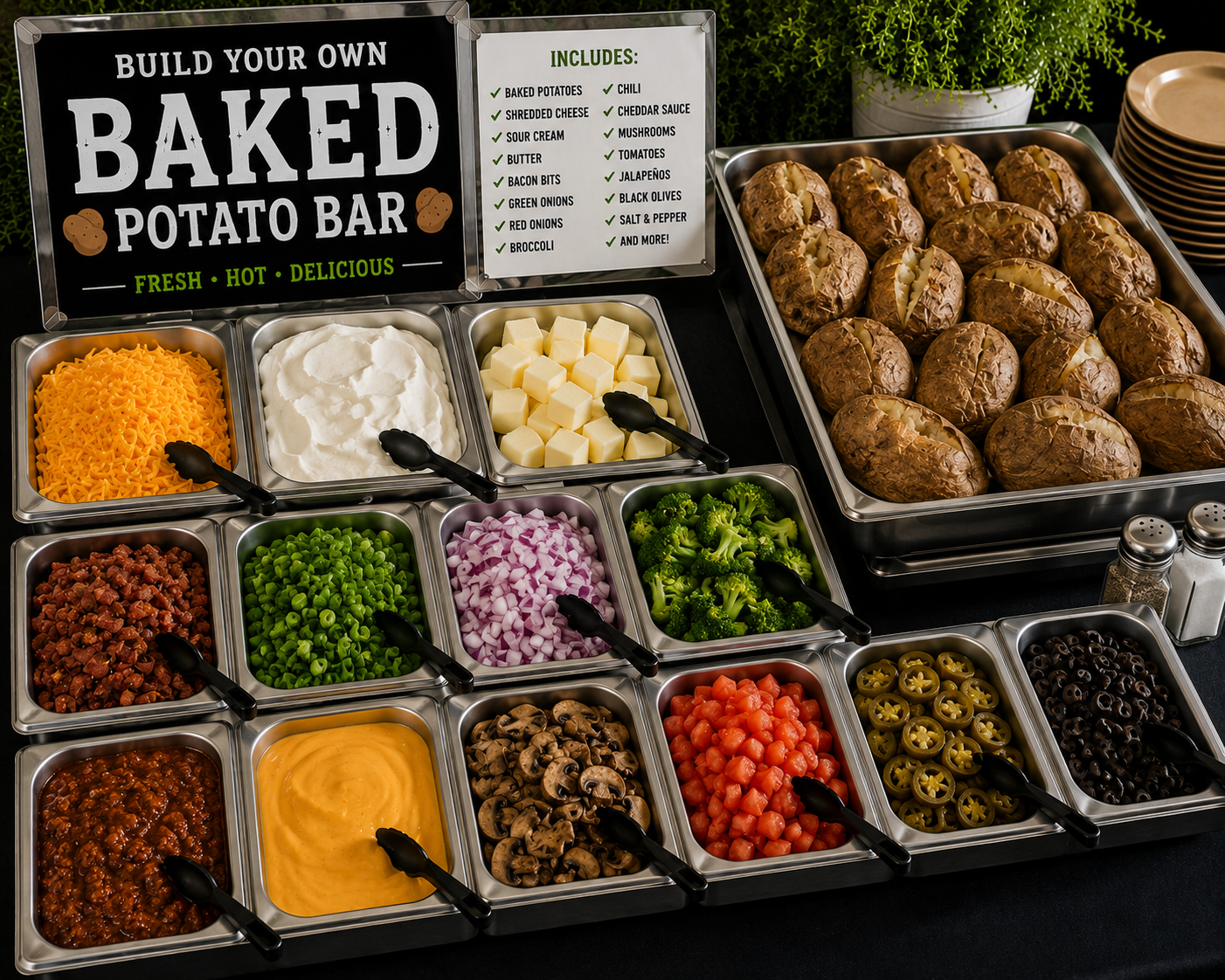 BAKED POTATO BAR - CO (10 PERSON MIN).