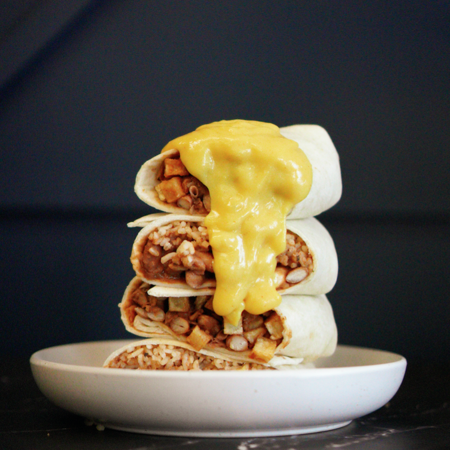 Cheezy Bean and Rice Burrito.