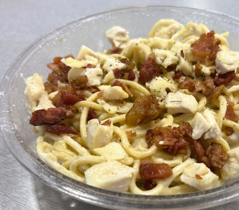 Gluten Free Chicken Bacon Alfredo.