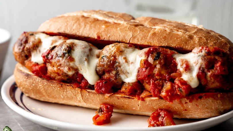 Bellizzi's Famous Meatball Parm Hero.