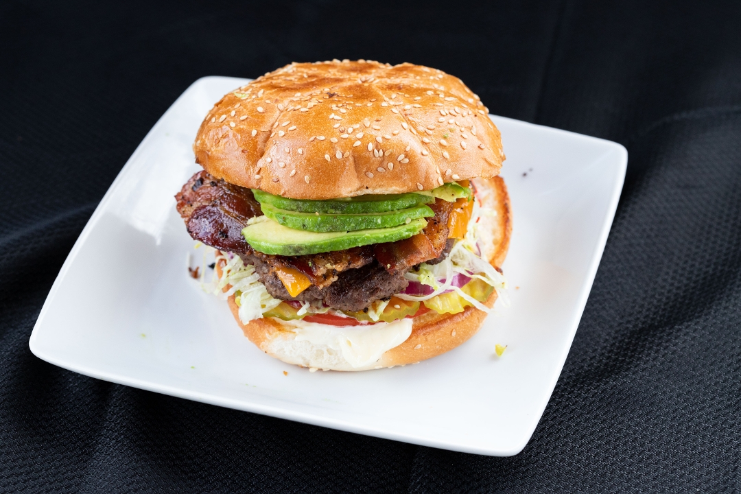 1/2lbs Bacon Avocado Cheeseburger.