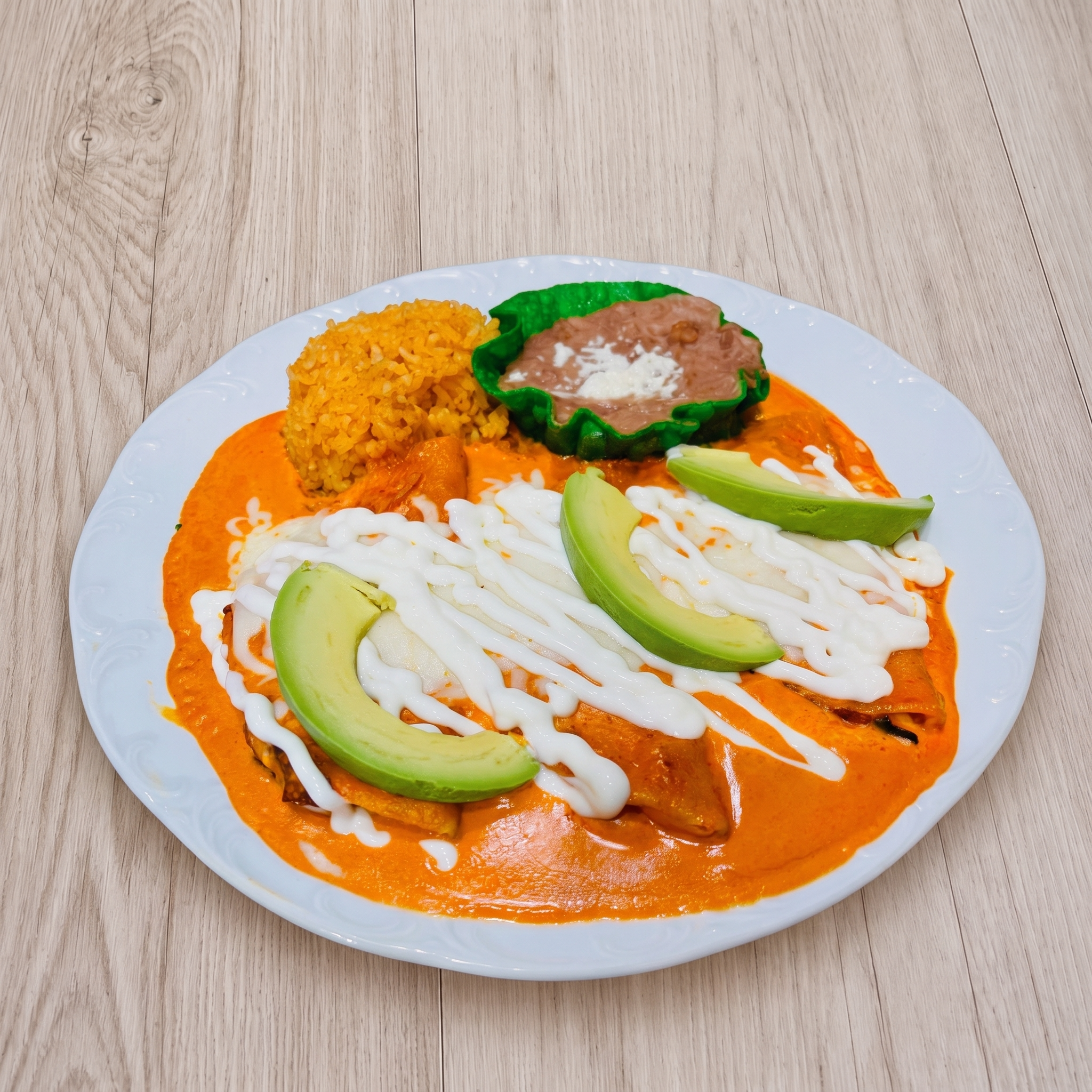 Enchiladas Camarón Plate.